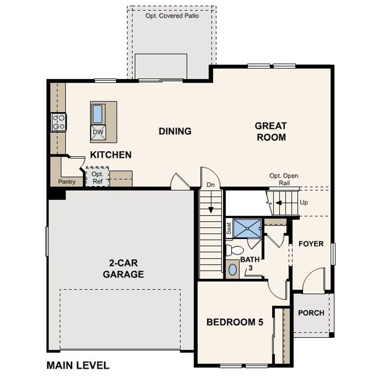 2D floor plan layout for the Powell by Century Communities in Coyote Creek, Fort Lupton, CO (Image 2).