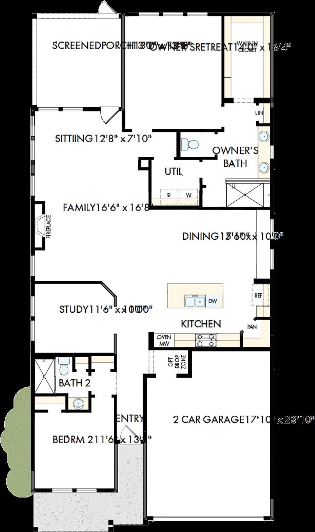 2D floor plan layout of this home in Encore at Streamside - Classic Series, Waxhaw, NC (Image 2). 2D floor plan layout of this home in Encore at Streamside - Classic Series, Waxhaw, NC (Image 2).