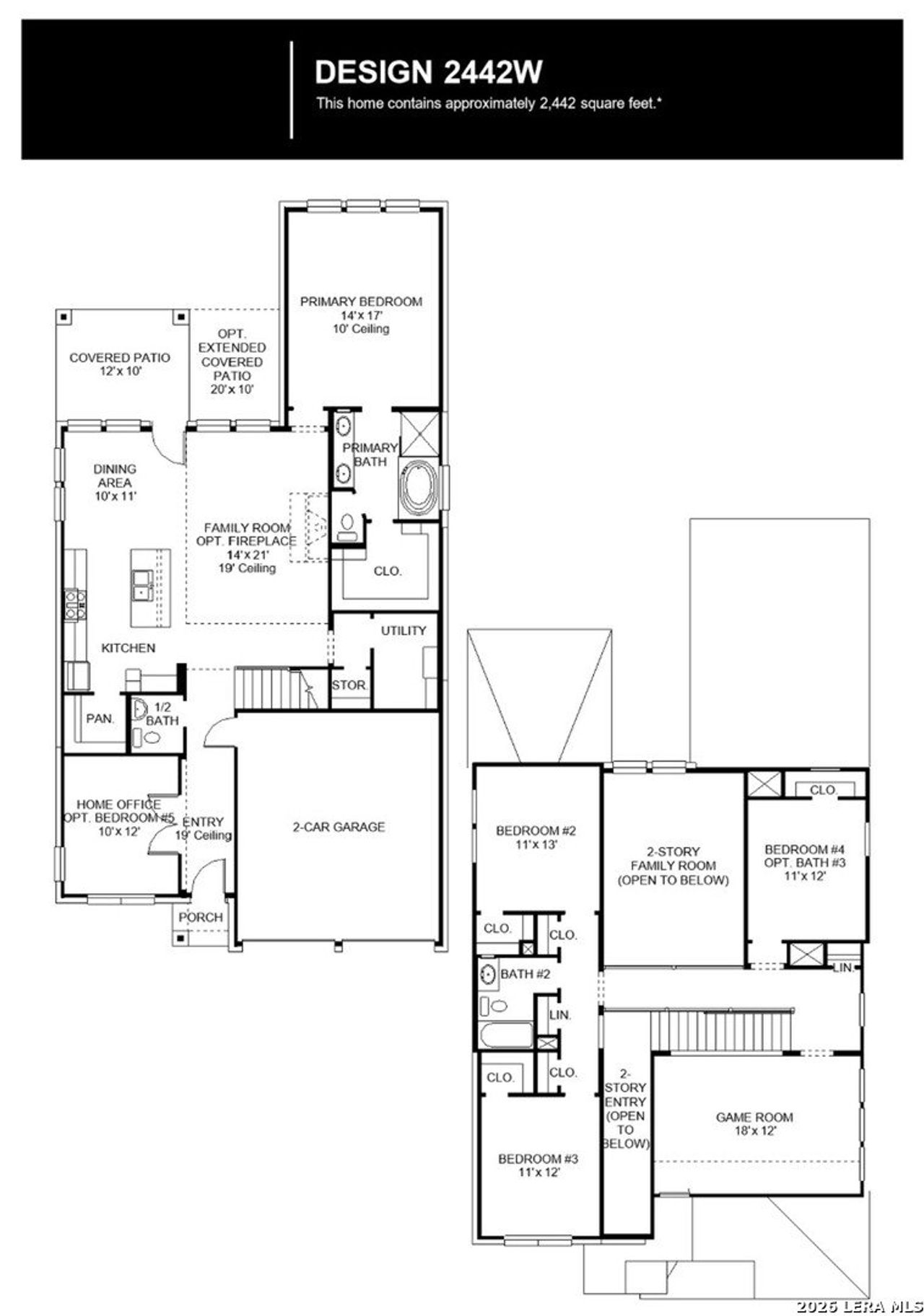 2D floor plan layout of this home in Homestead, Schertz, TX (Image 2).