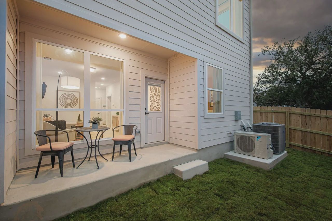 Exterior details and patio area of a home in Santa Rita Ranch, Liberty Hill (Image 2).