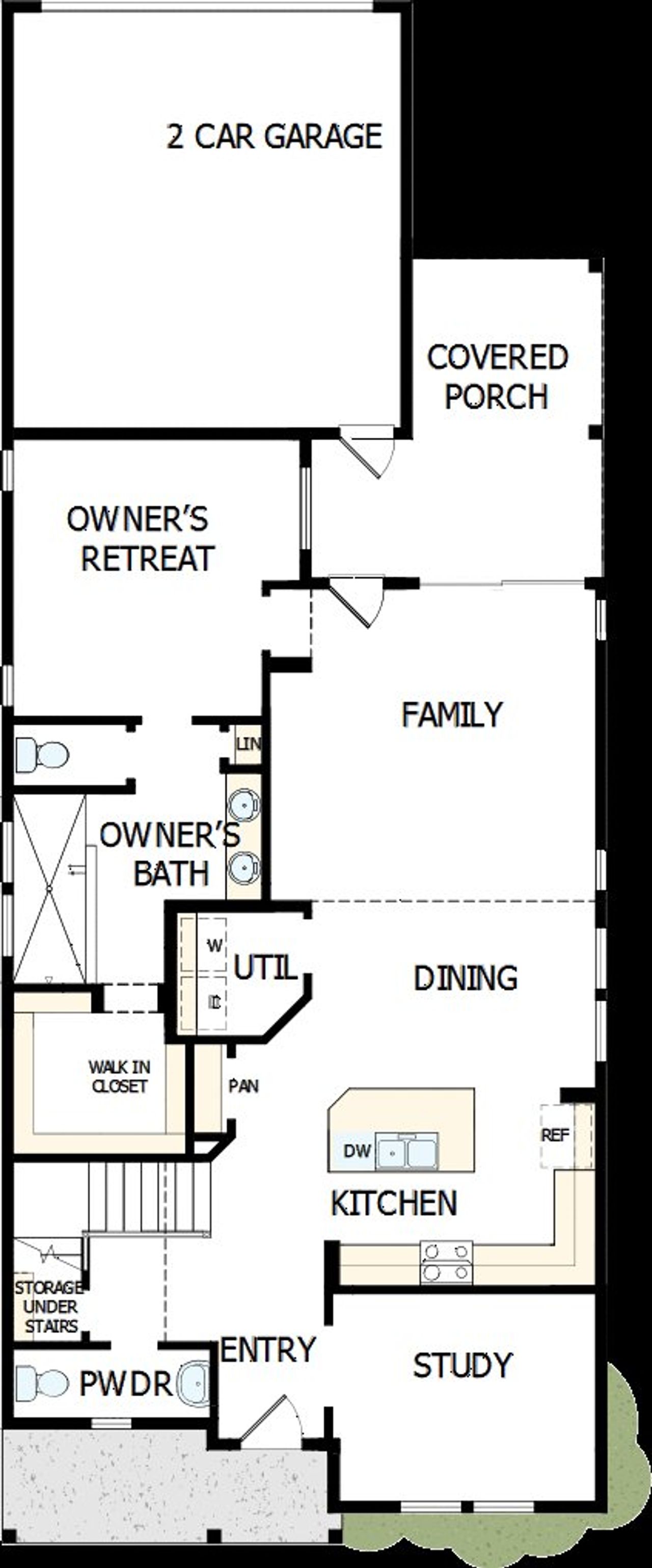 2D floor plan layout of this home in Elyson 40', Katy, TX (Image 2).