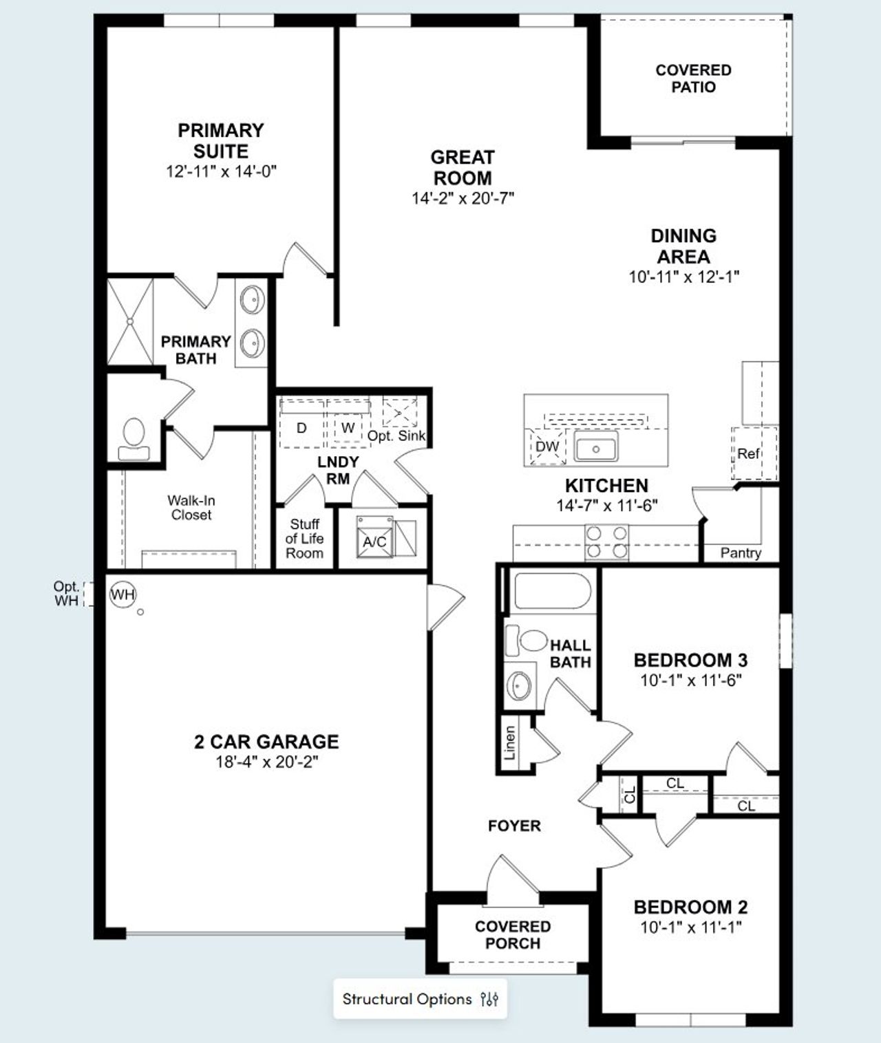 2D floor plan layout of this home in Aspire at The Pines, Citrus Springs, FL (Image 2).