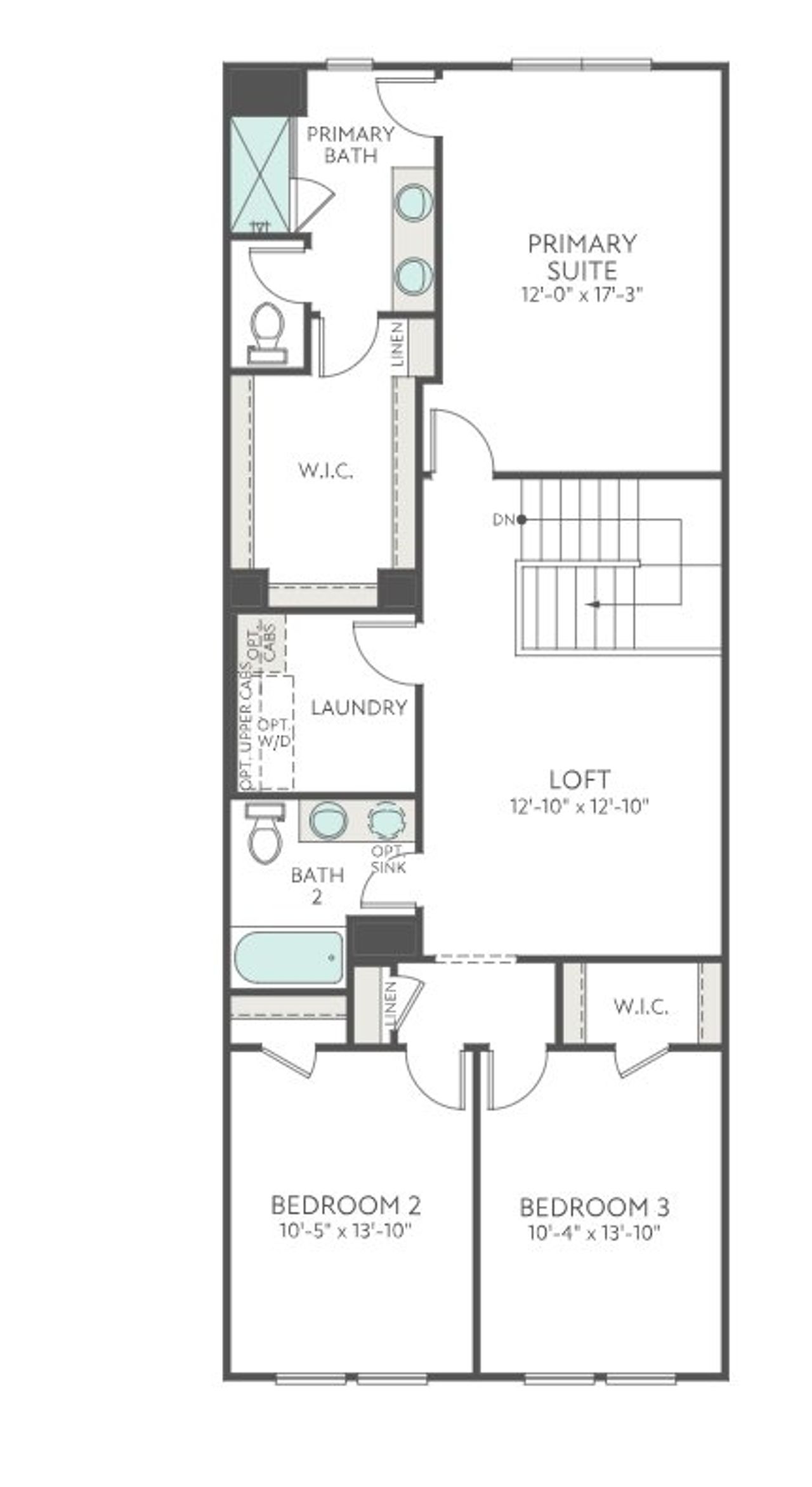 2D floor plan layout for the Sawyer by Tri Pointe Homes in Southbridge, Fort Mill, SC (Image 2).