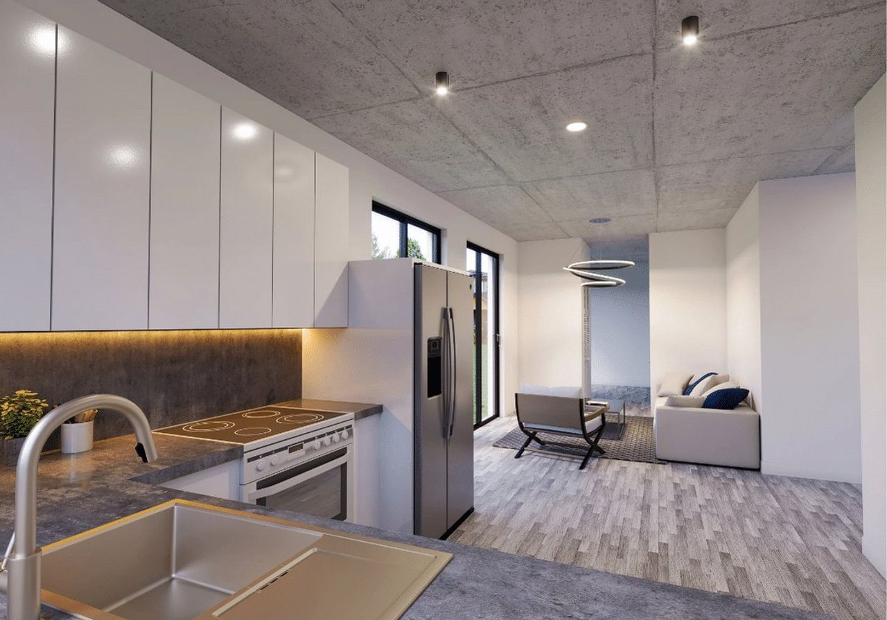 Representative furnished interior of a home built from the 1 Bed + Den (II) by ABH Developer Group in Casa Wyn, Miami (Image 2).