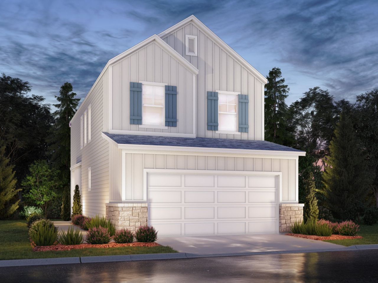 Representative exterior photo of a completed home built from the The Avery (S110) by Meritage Homes in Parkway Commons - City Series, Missouri City, TX (Image 2). Representative exterior photo of a completed home built from the The Avery (S110) by Meritage Homes in Parkway Commons - City Series, Missouri City, TX (Image 2).