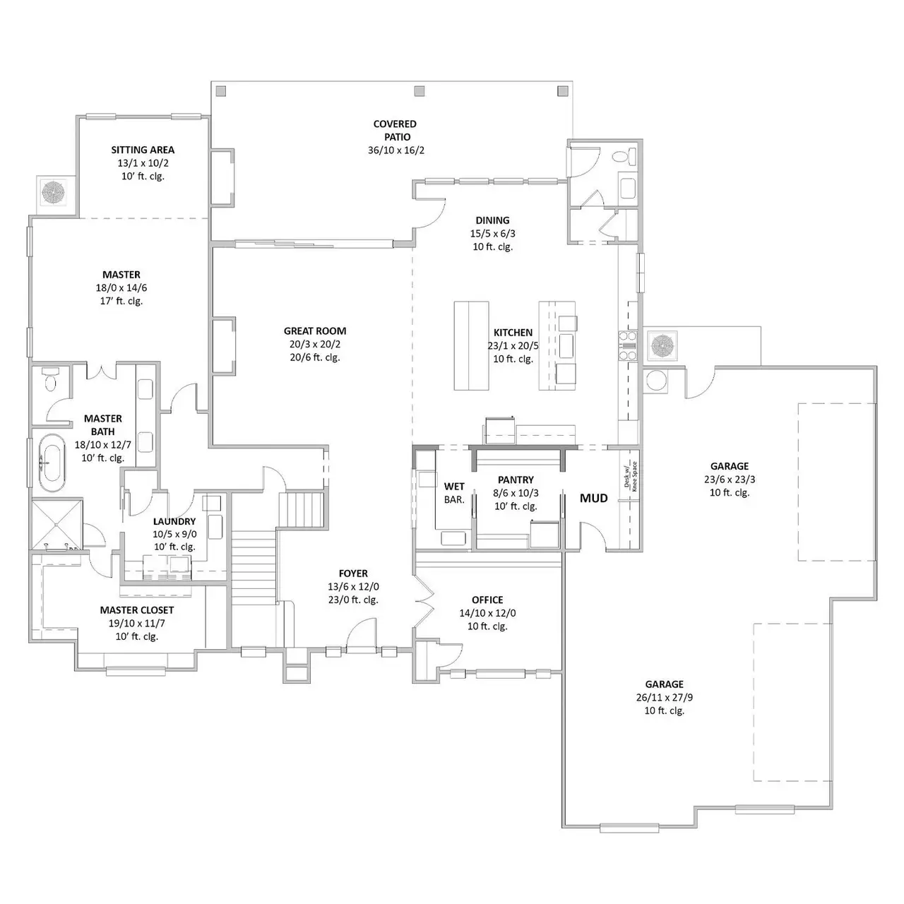 2D floor plan layout for the The Manor by Cope Homes in Capitol Hill, Anna, TX (Image 2).