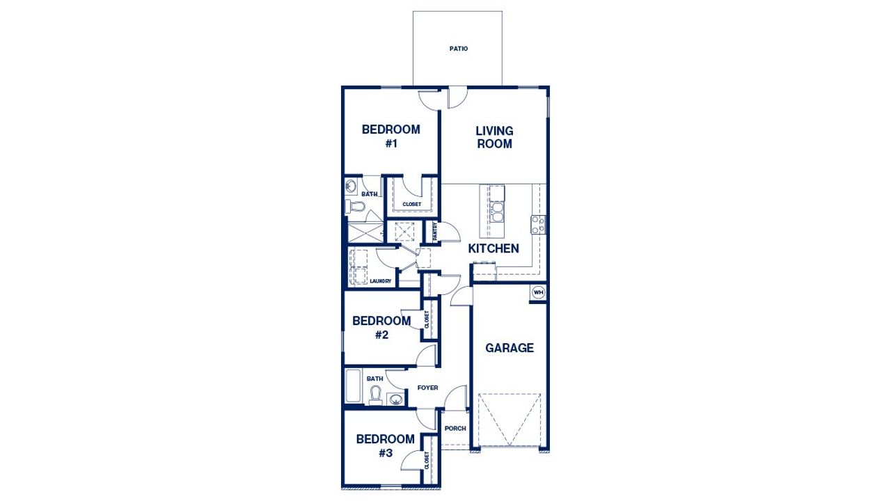 2D floor plan layout of this home in Highland Hills, Graniteville, SC (Image 2).