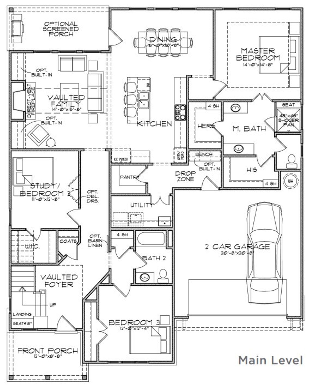 2D floor plan layout for the Lauren by Southwyck Homes in The Artisan at Victory, Acworth, GA (Image 2).