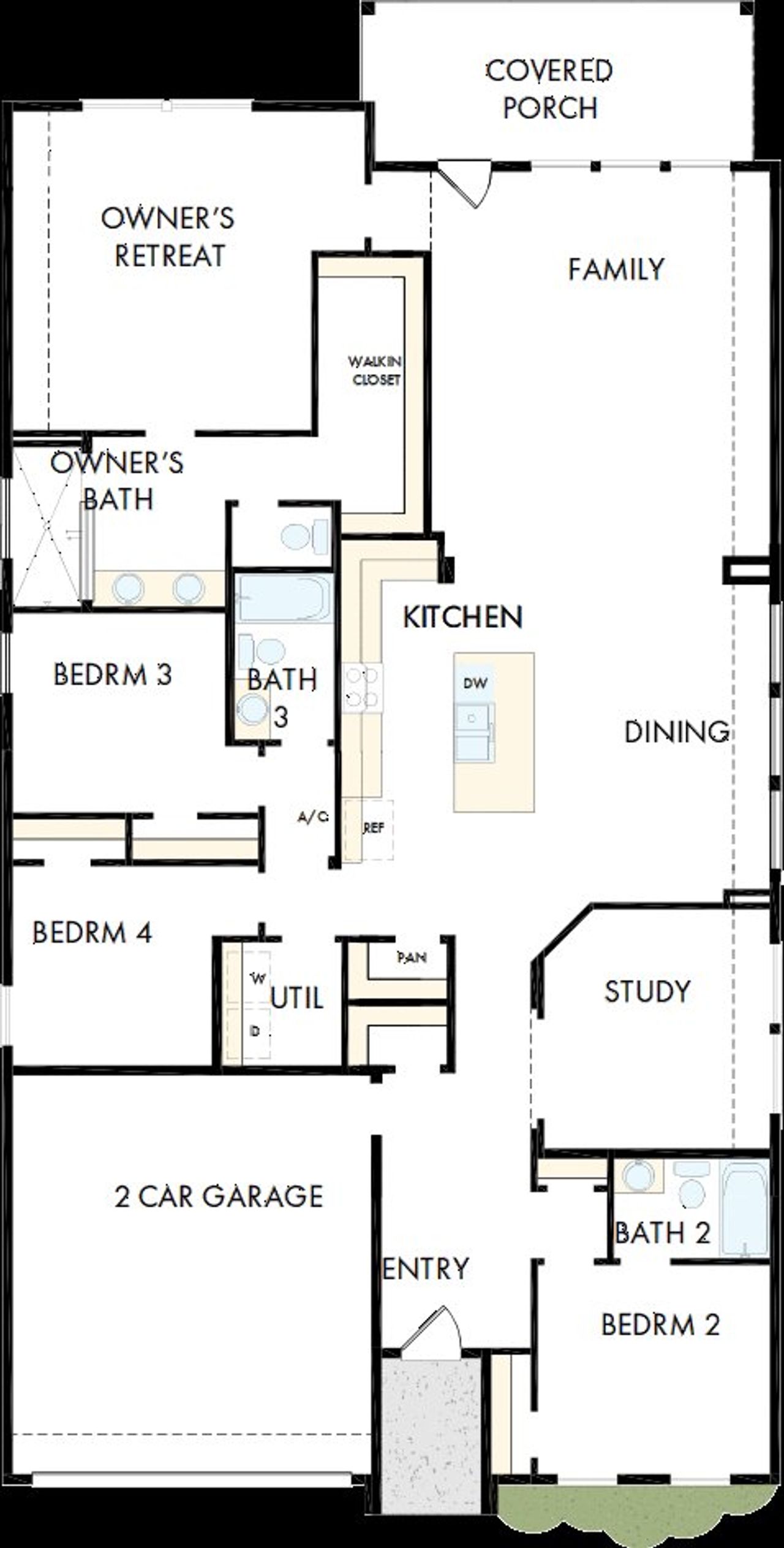 2D floor plan layout of this home in Escondido 50' Homesites, Magnolia, TX (Image 2).