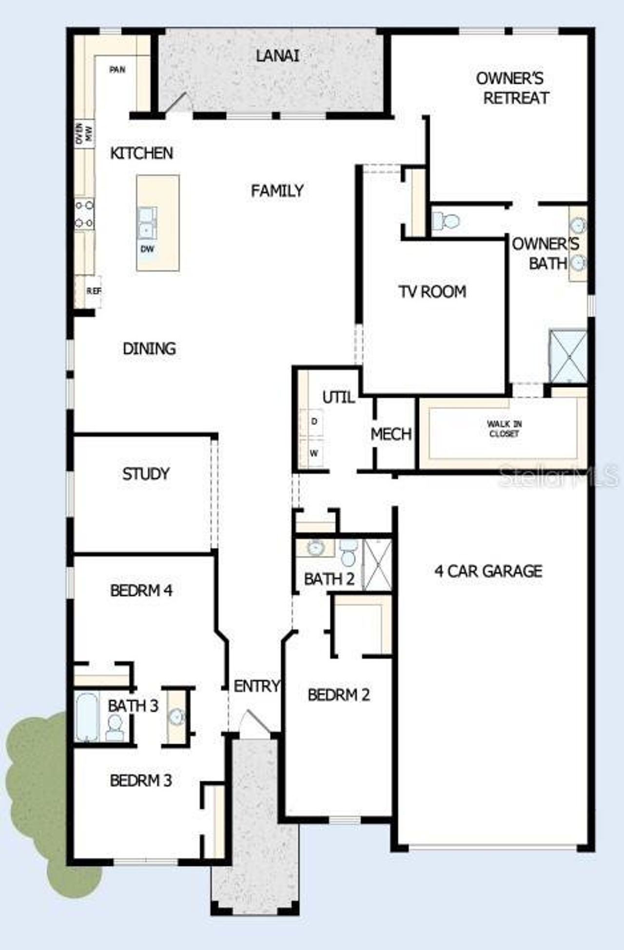 2D floor plan layout of this home in Coasterra, Palmetto, FL (Image 2).