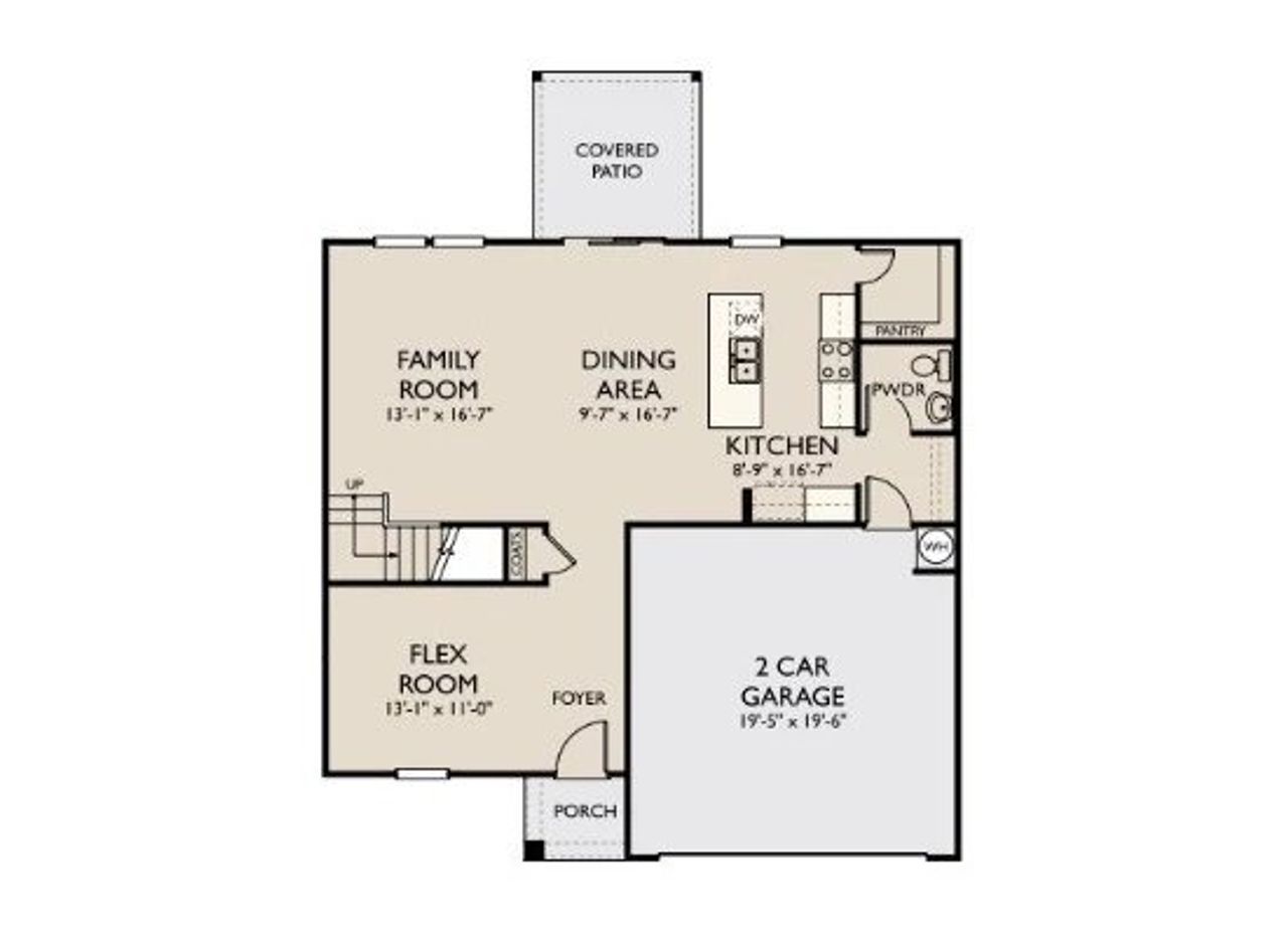 2D floor plan layout of this home in Ascent at Arbor Ridge, La Vergne, TN (Image 2).