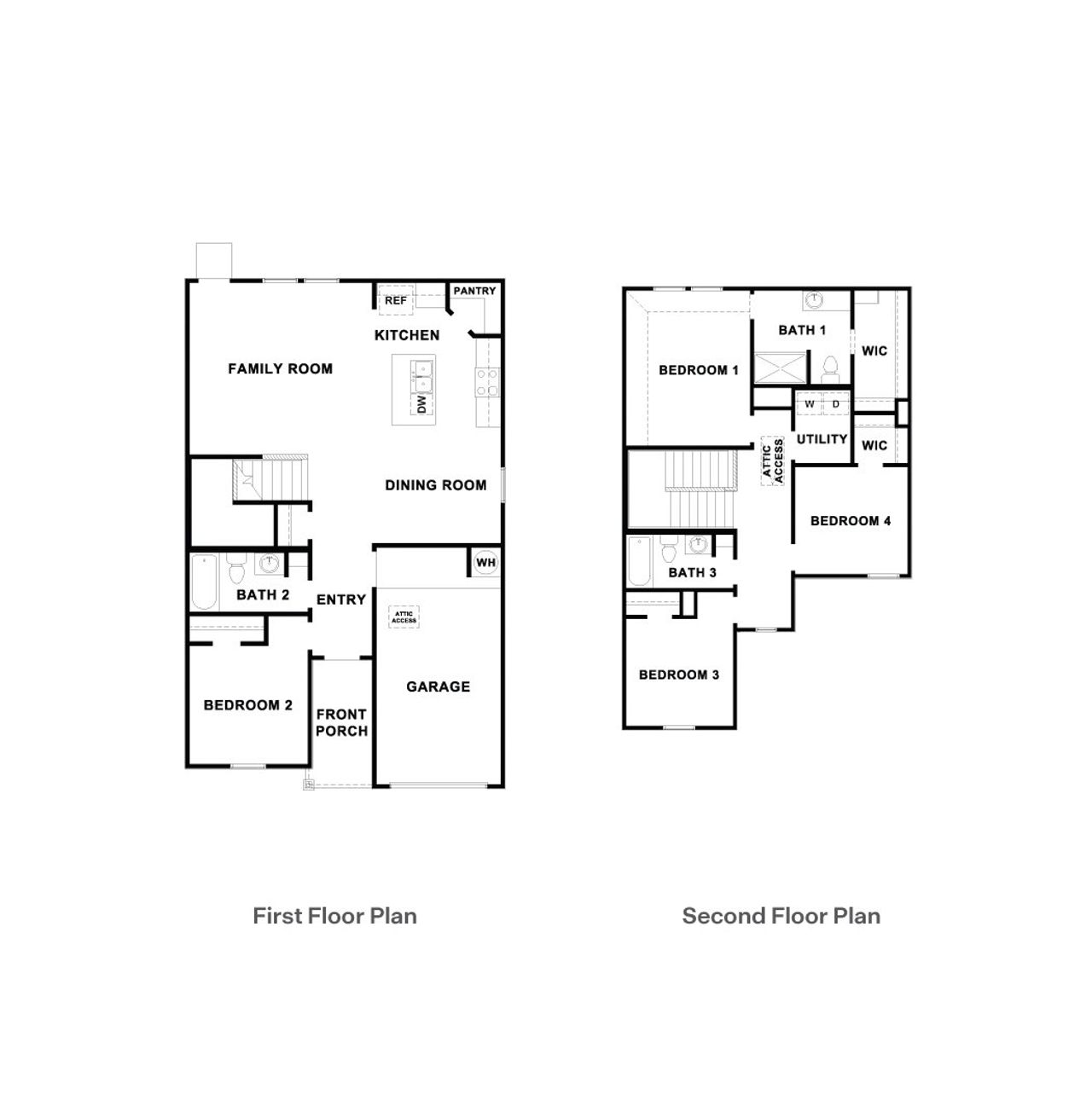2D floor plan layout of this home in Marigold, Kyle, TX (Image 2).