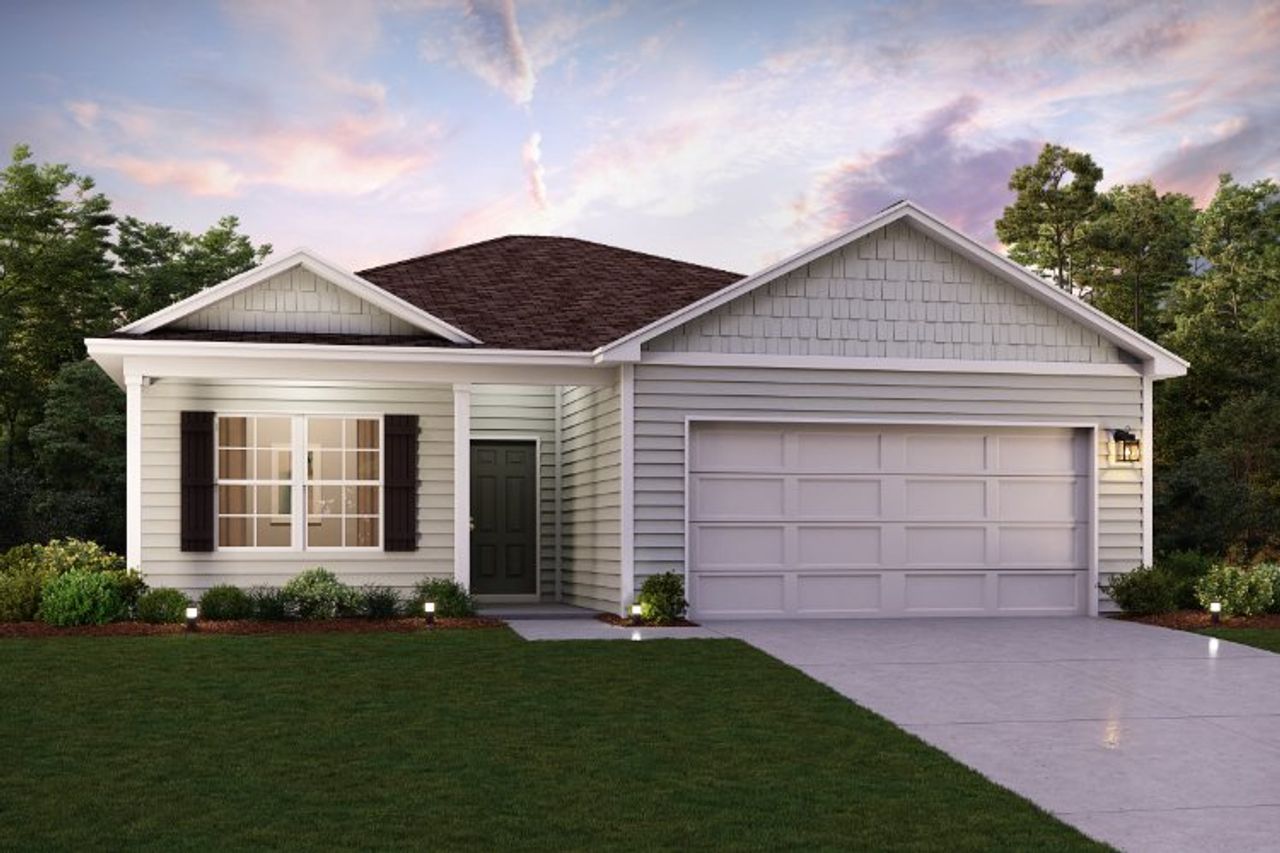 A house with a garage. A house with a garage.