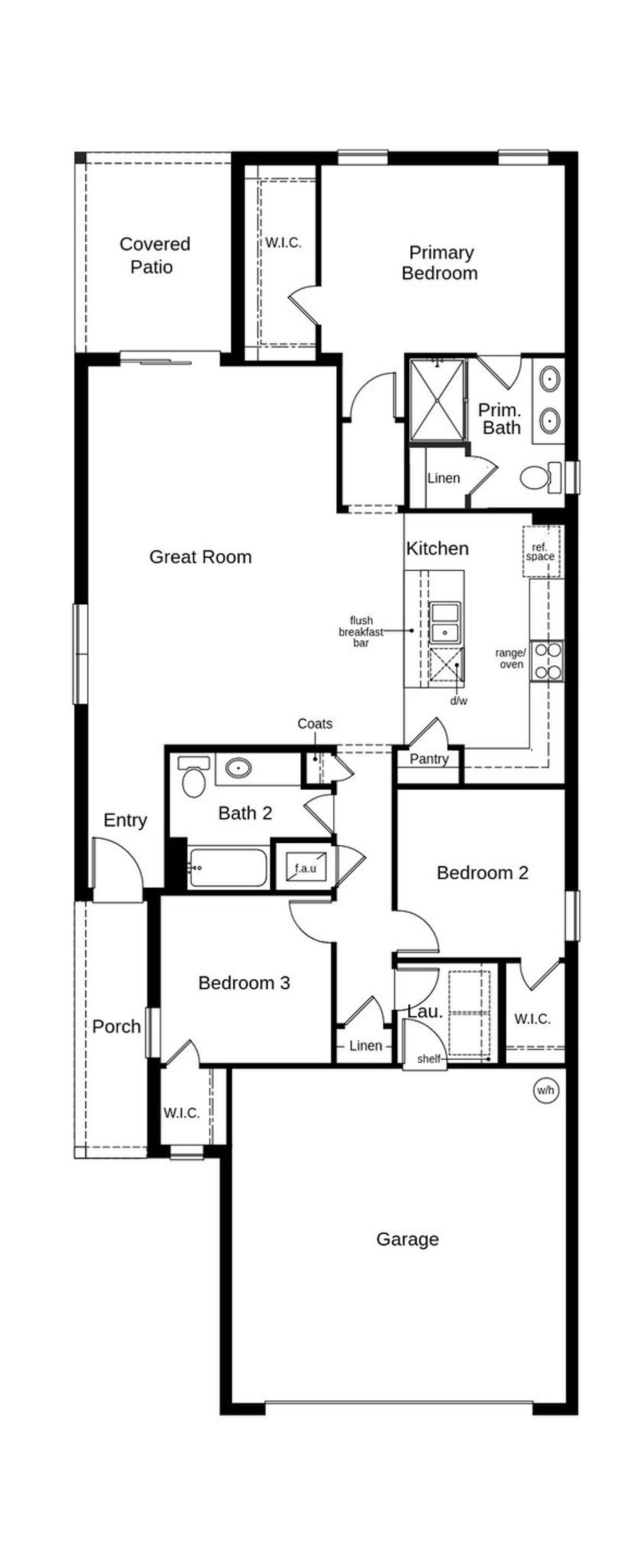 2D floor plan layout of this home in River Run I, Zephyrhills, FL (Image 2).