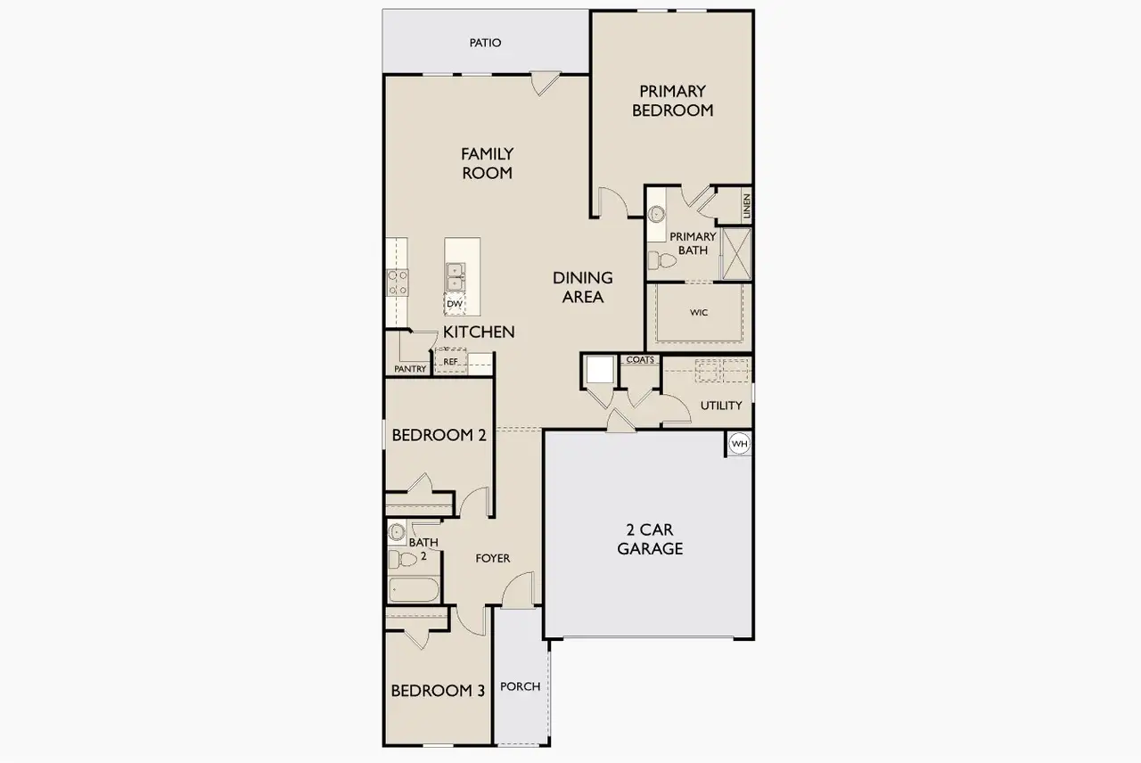 2D floor plan layout of this home in Willow Springs, Buda, TX (Image 2).