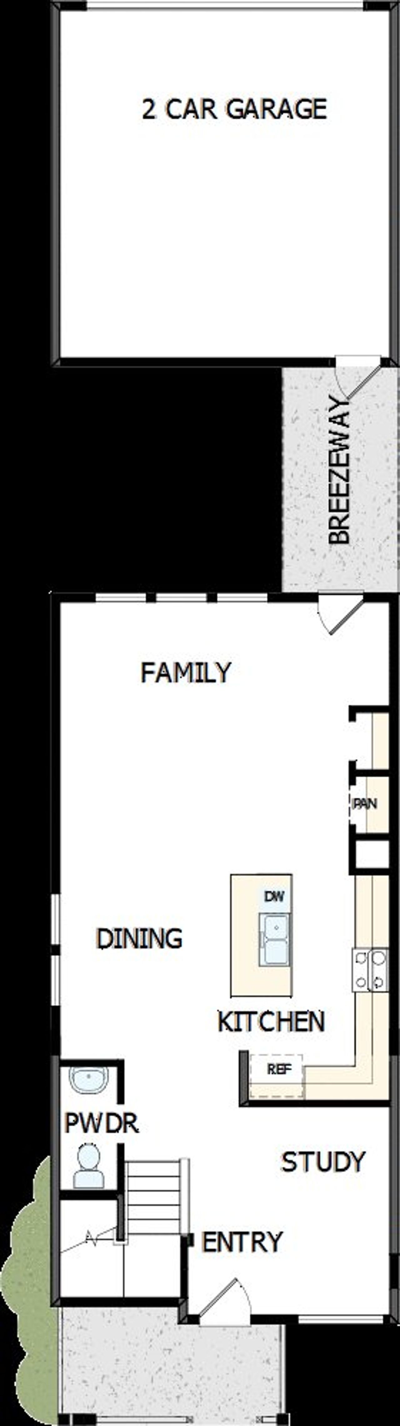 2D floor plan layout of this home in NoVi Chatham Park - The Mews Collection, Pittsboro, NC (Image 2).