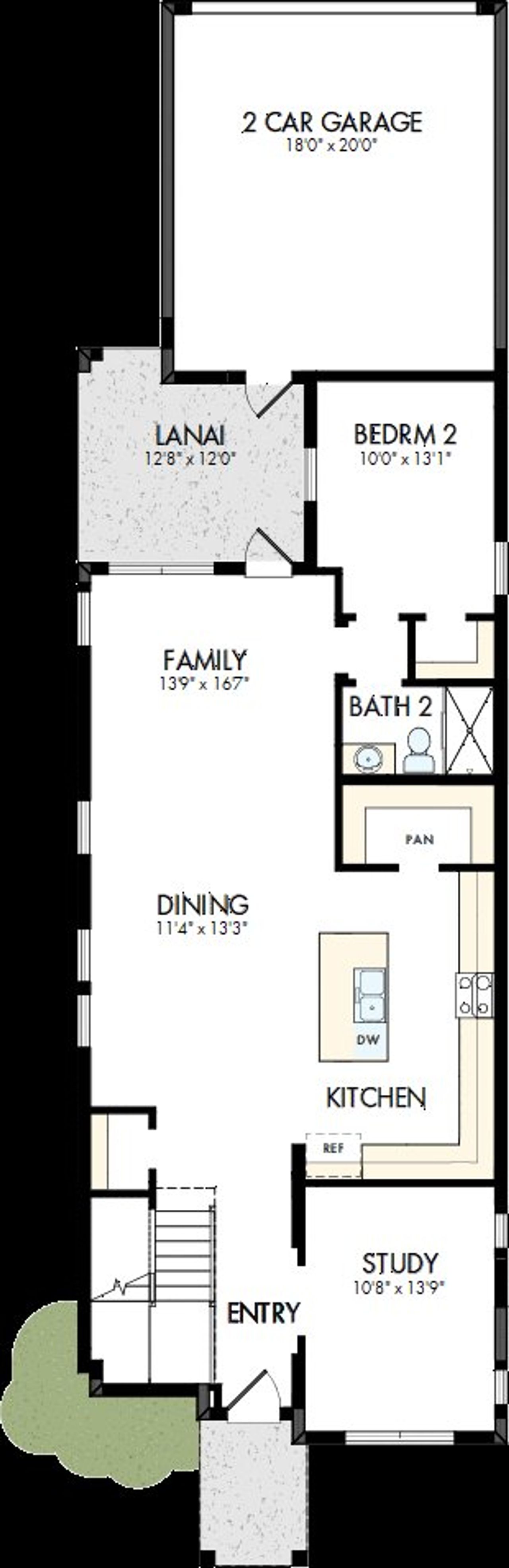 2D floor plan layout of this home in Laureate Park at Lake Nona - Garden Series, Orlando, FL (Image 2).