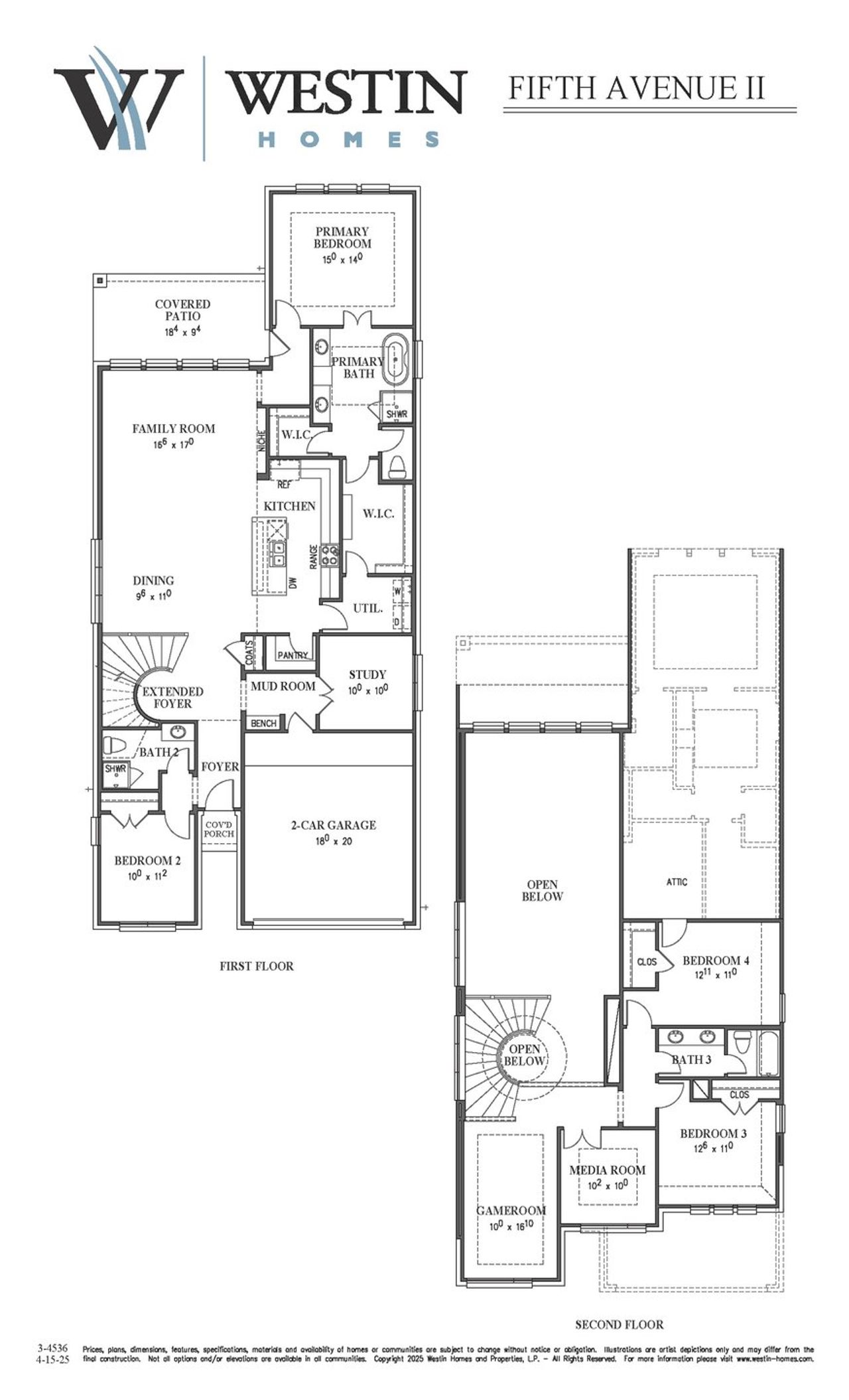 2D floor plan layout of this home in Grand Central Park, Conroe, TX (Image 2).
