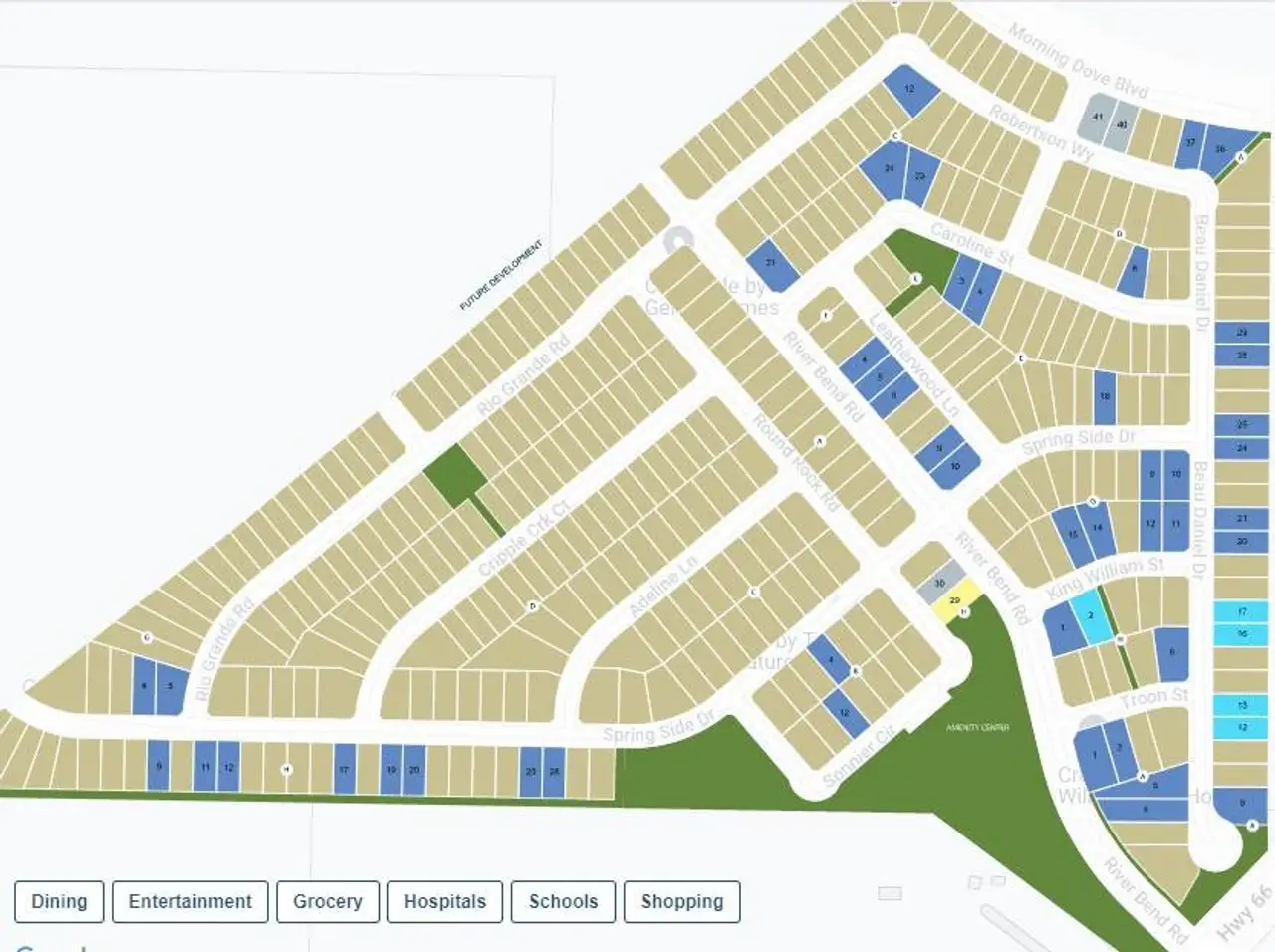 Creekside Lot Map
