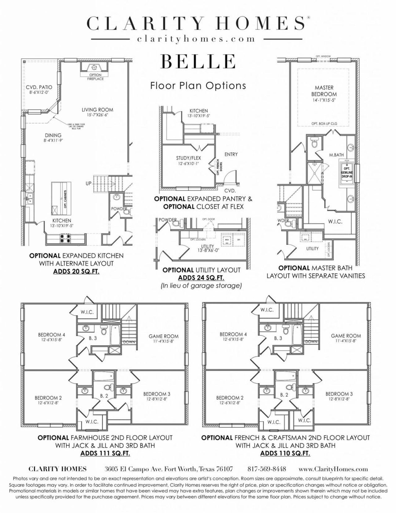 Image 2 representing the Belle by Clarity Homes in The Bluffs At Parks Of Aledo, Aledo, TX.