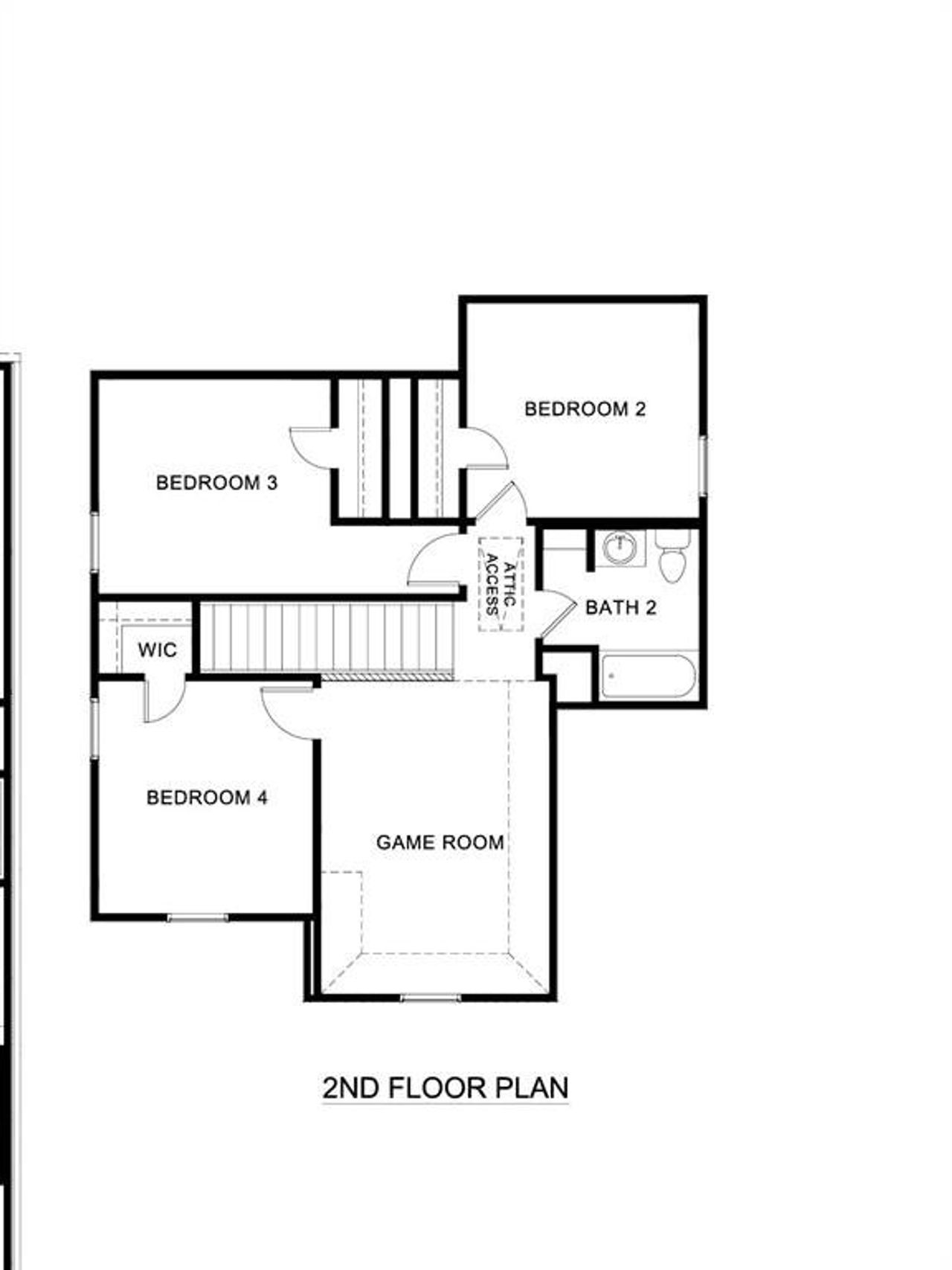 2D floor plan layout of this home in The Reserve at Spiritas Ranch, Little Elm, TX (Image 2).