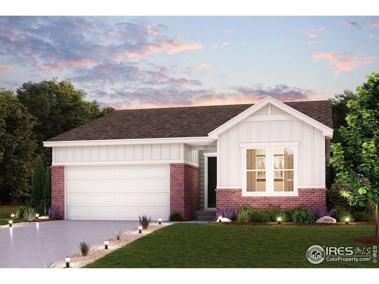 Front exterior of a new home in The Overlook at Johnstown Farms, Johnstown, CO, highlighting curb appeal (Image 2).