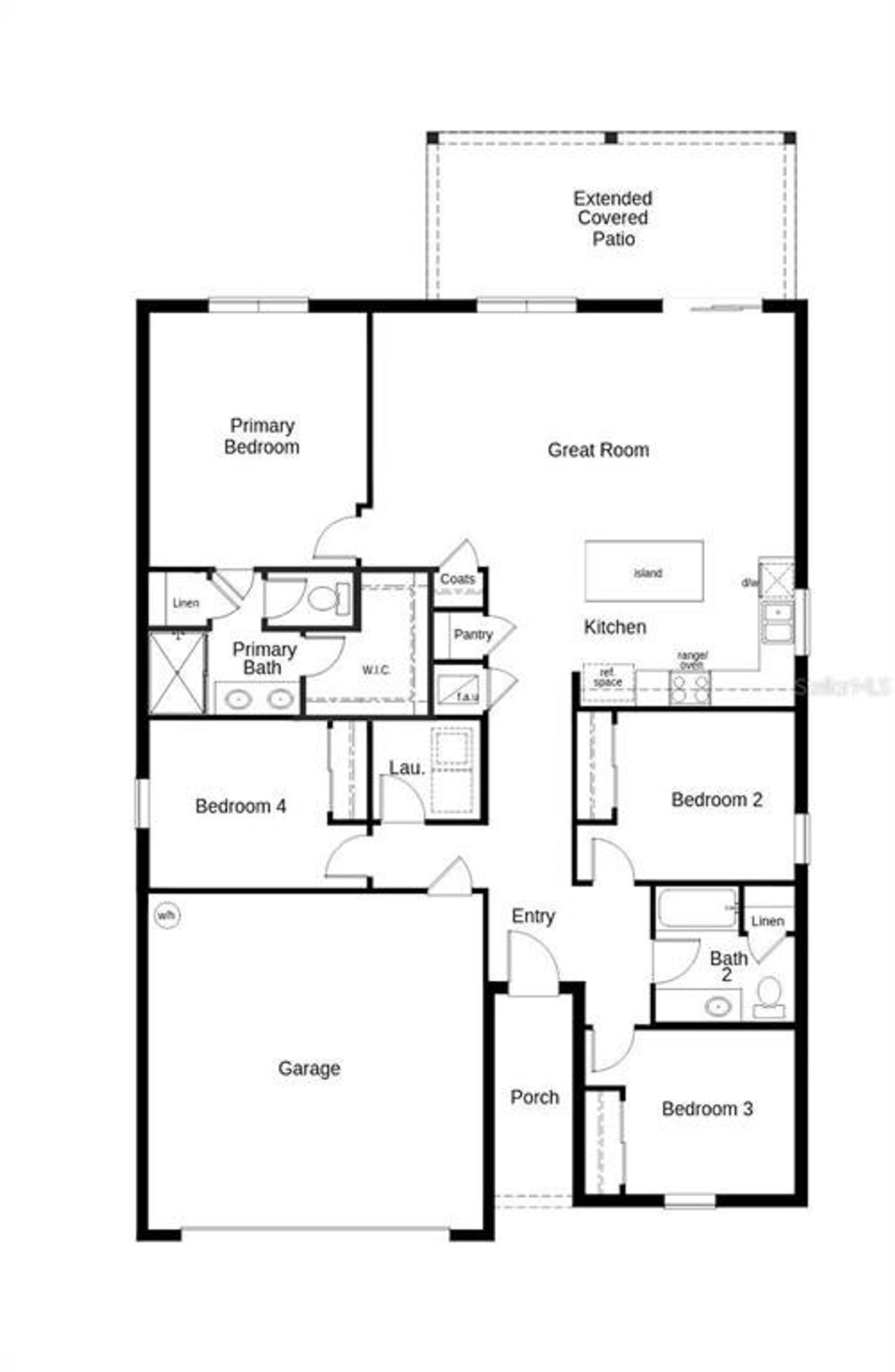 2D floor plan layout of this home in , Zephyrhills, FL (Image 2).