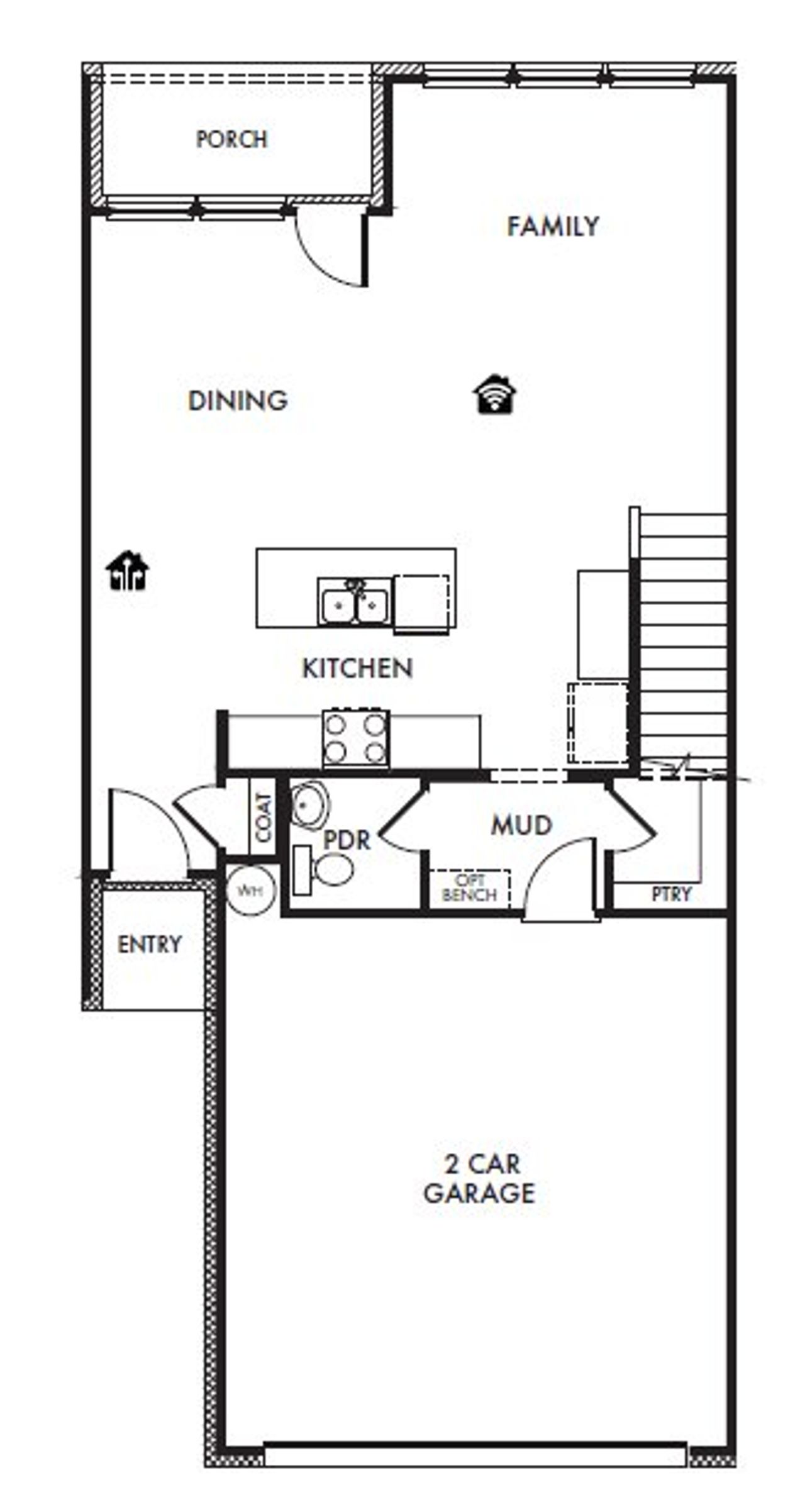 2D floor plan layout of this home in Main Street Village, Mansfield, TX (Image 2). 2D floor plan layout of this home in Main Street Village, Mansfield, TX (Image 2).