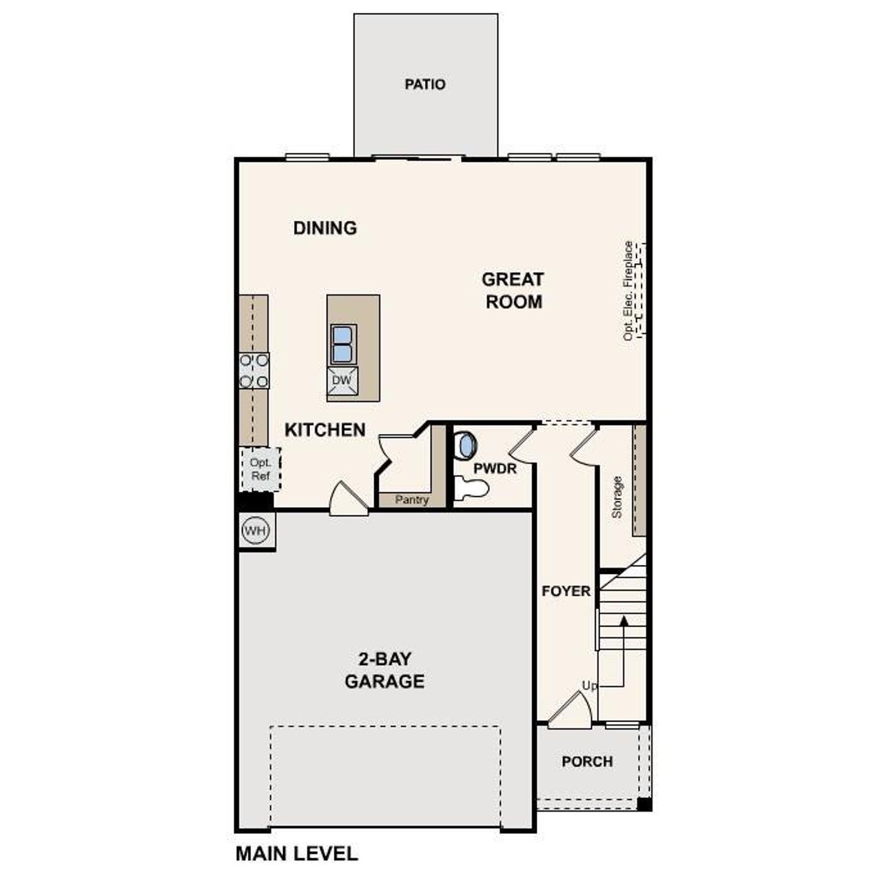 2D floor plan layout of this home in Grants Landing, Salisbury, NC (Image 2).