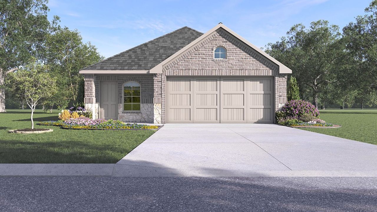 Representative exterior photo of a completed home built from the Diana by D.R. Horton in The Reserve at Spiritas Ranch, Little Elm, TX (Image 2).