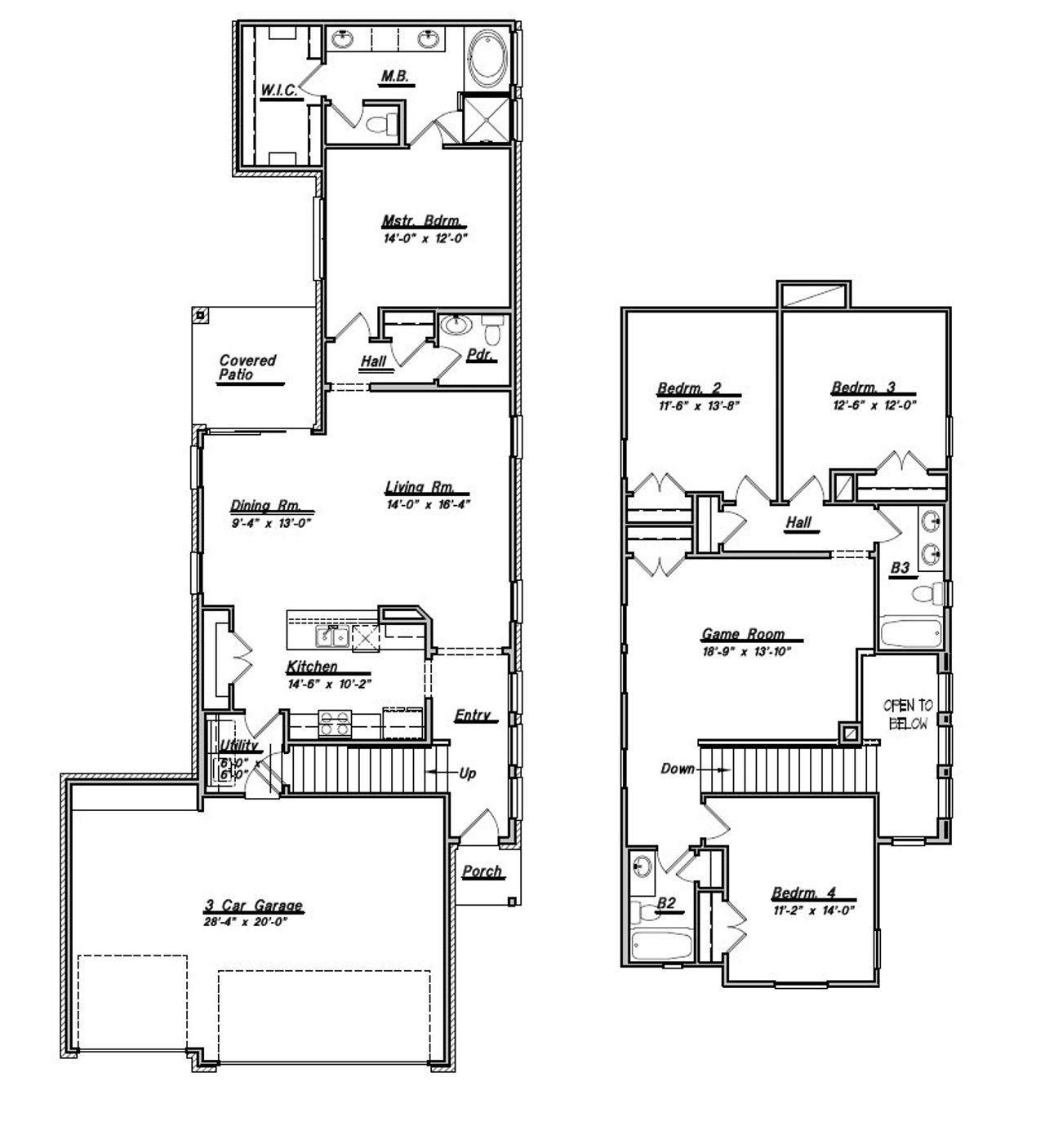 2D floor plan layout for the Floor Plan 2253 by Colina Homes in Tidwell Lakes, Houston, TX (Image 2).