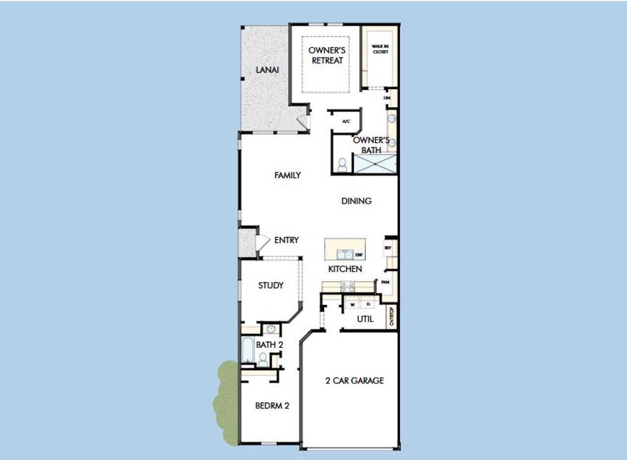 2D floor plan layout of this home in Westerly Park at Wildlight – Villa Collection, Yulee, FL (Image 2).