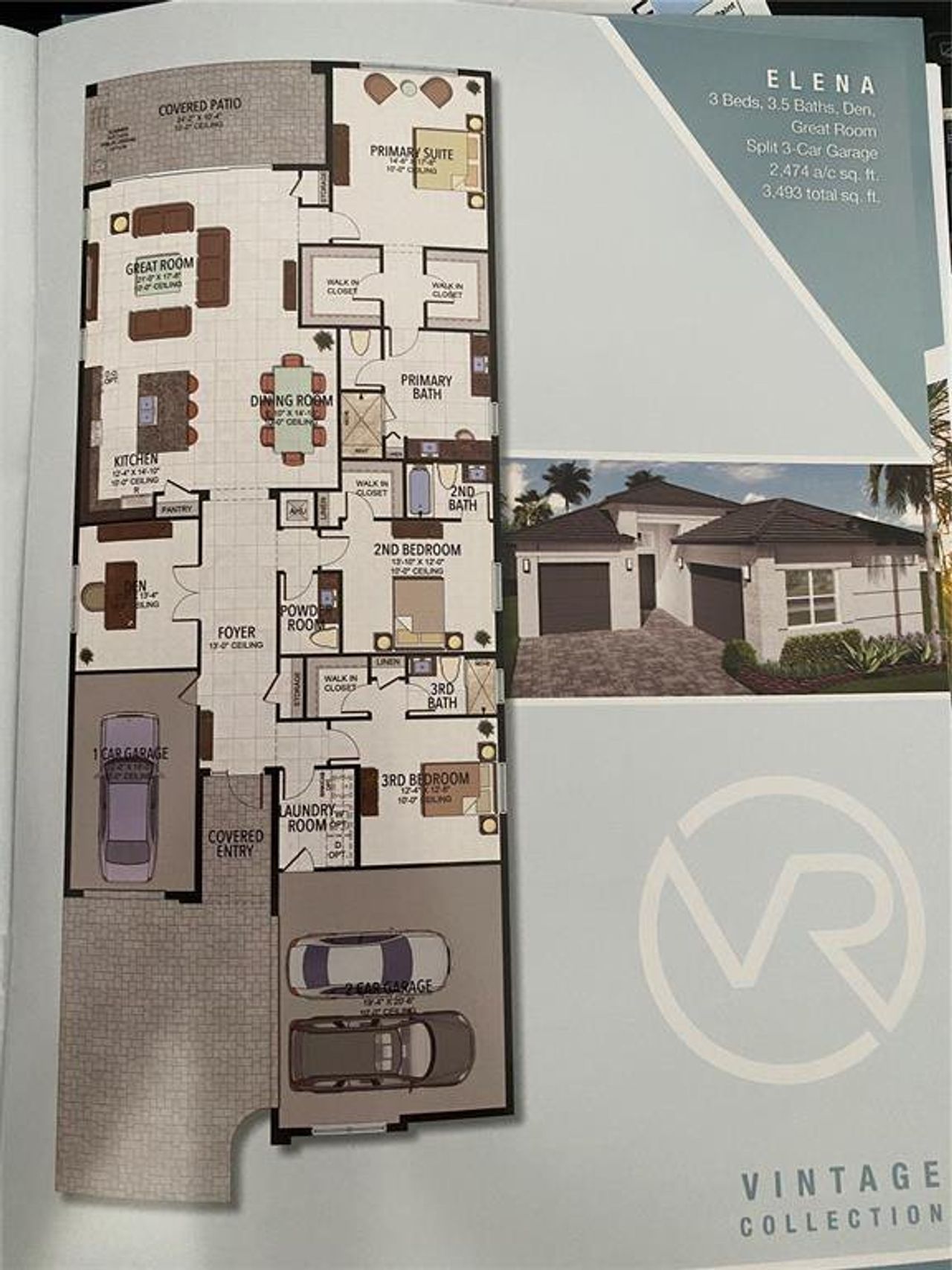 2D floor plan layout of this home in Valencia Ridge, Wesley Chapel, FL (Image 2).