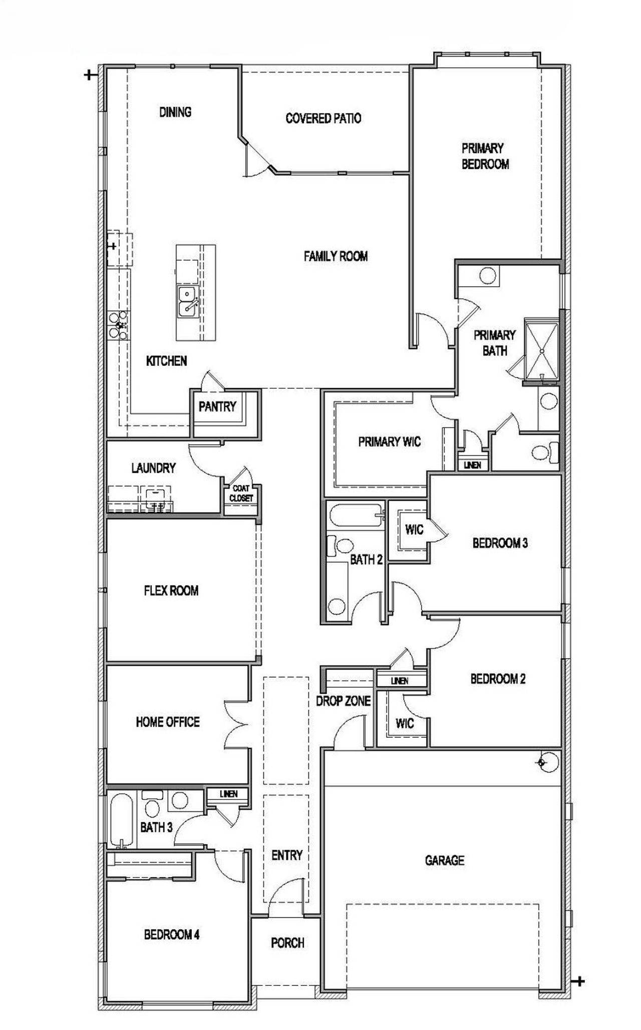2D floor plan layout of this home in University Heights, Round Rock, TX (Image 2).