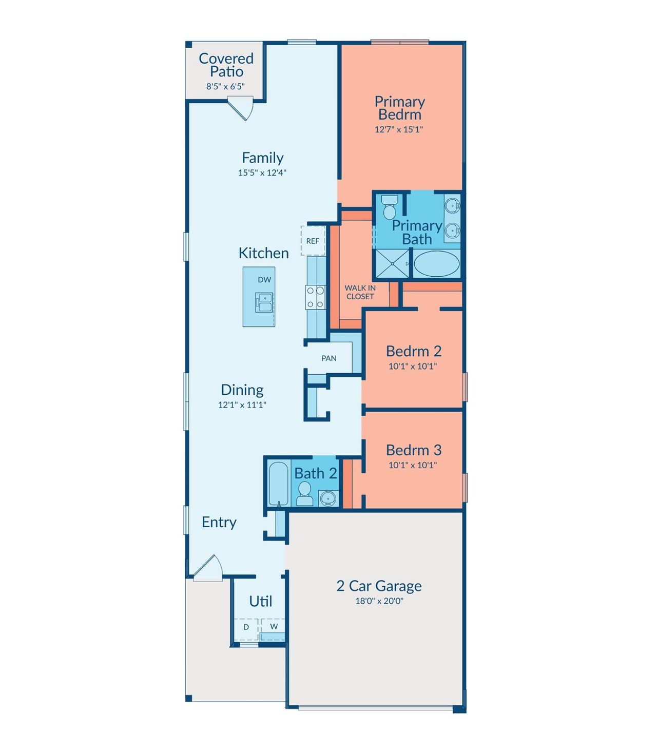 2D floor plan layout of this home in Magnolia Springs, Montgomery, TX (Image 2).