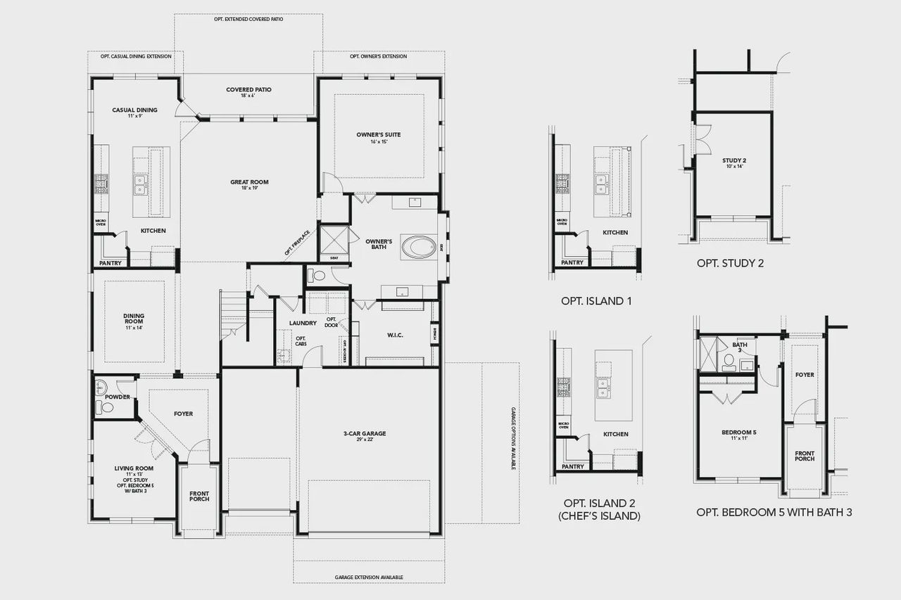 2D floor plan layout of this home in Green Meadows Classic, Celina, TX (Image 2).