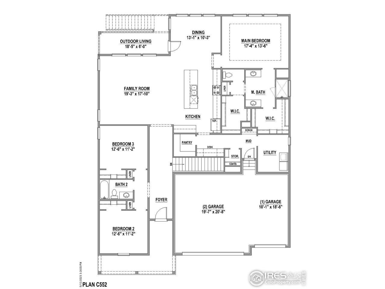 2D floor plan layout of this home in , Windsor, CO (Image 2).