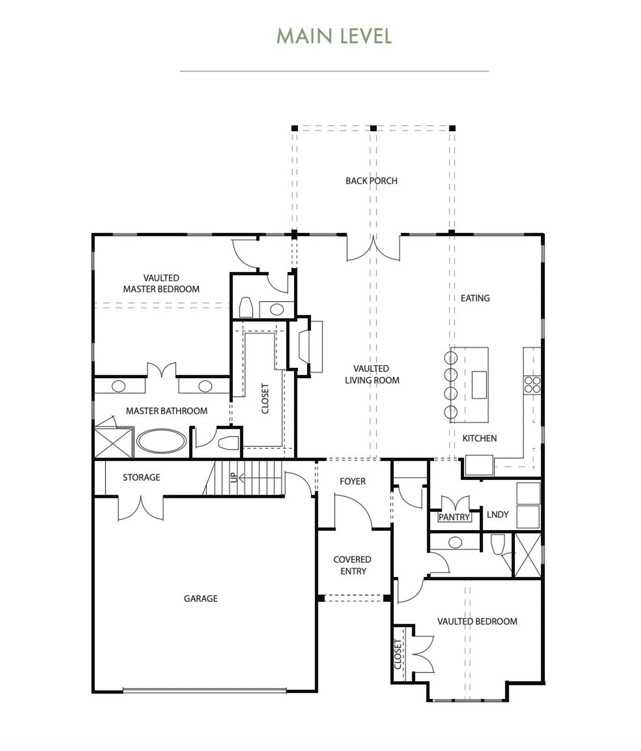 2D floor plan layout for the The Wisteria by McKinney Builders in Gardens at Arbor Springs, Newnan, GA (Image 2).
