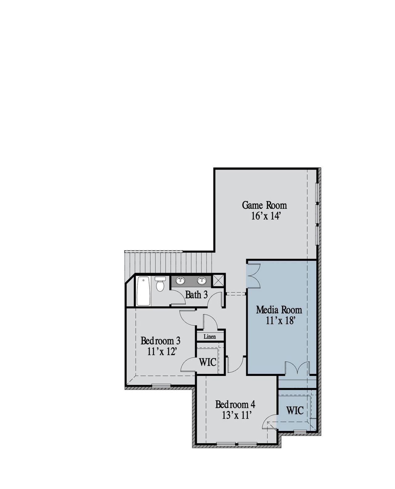 2D floor plan layout of this home in Milrany Ranch, Melissa, TX (Image 2).