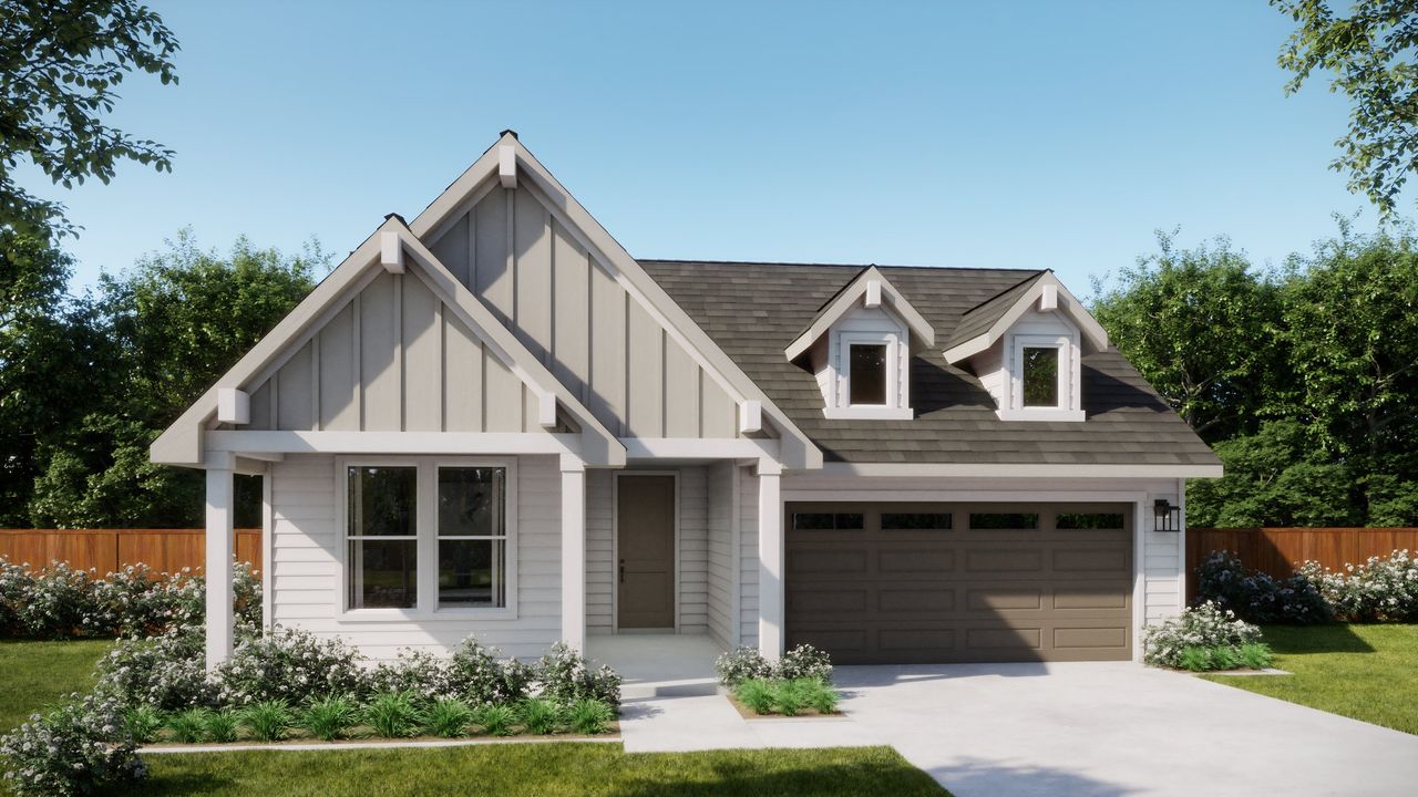 Representative exterior photo of a completed home built from the 4006 by Risewell Homes in Freedom at Anthem, Mountain City, TX (Image 2).