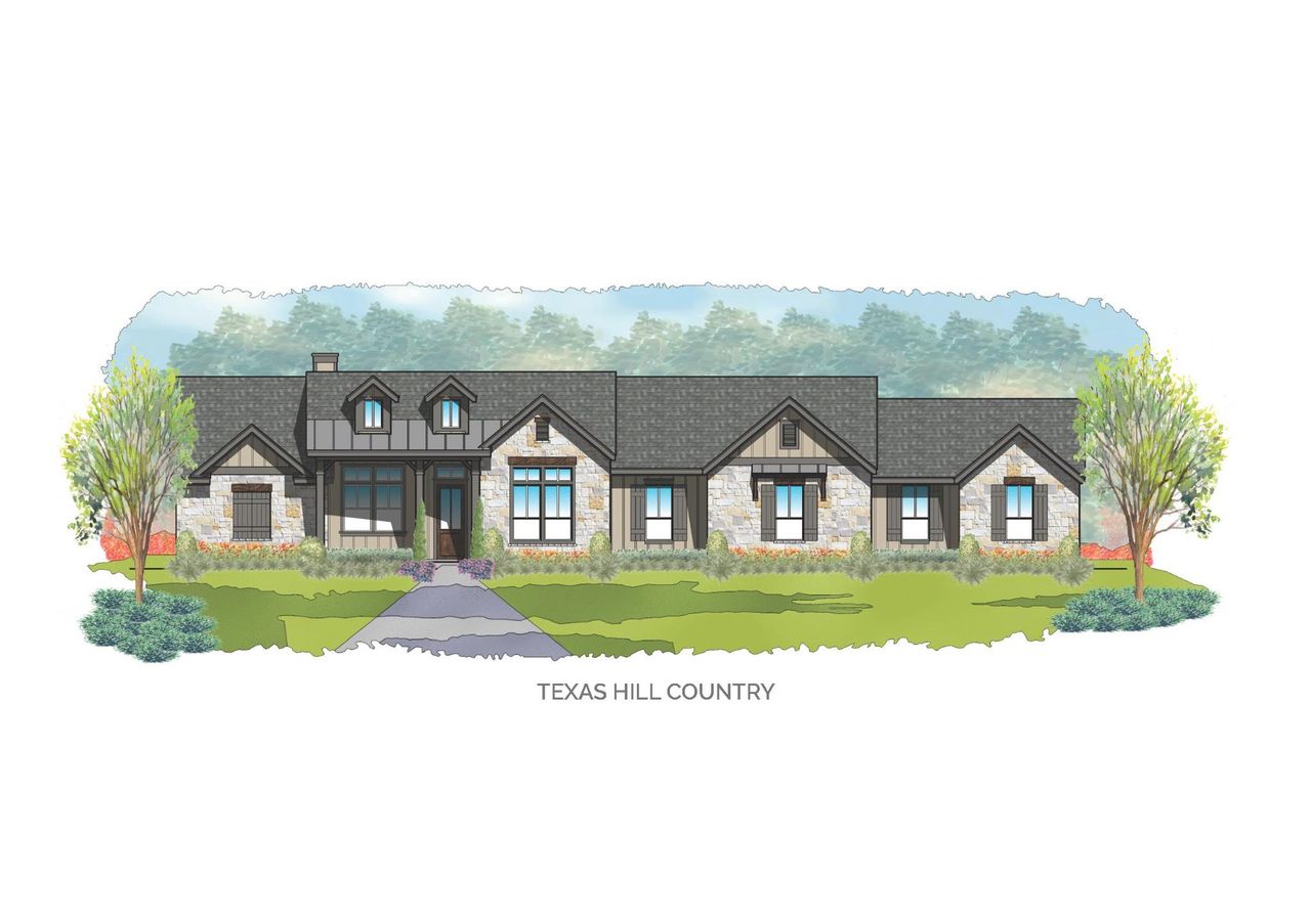 Representative exterior photo of a completed home built from the Fredricksburg by Steve Klein Custom Builder in Escalera Ranch 1833, Victoria, TX (Image 2). Representative exterior photo of a completed home built from the Fredricksburg by Steve Klein Custom Builder in Escalera Ranch 1833, Victoria, TX (Image 2).