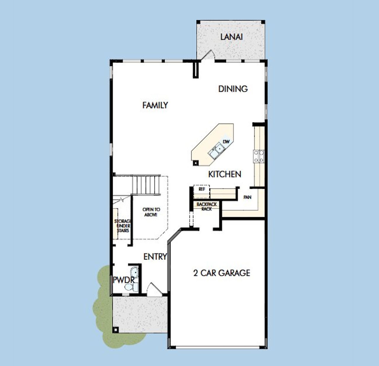 2D floor plan layout for the The Navarro by David Weekley Homes in Crosswinds 40’, Nocatee, FL (Image 2).