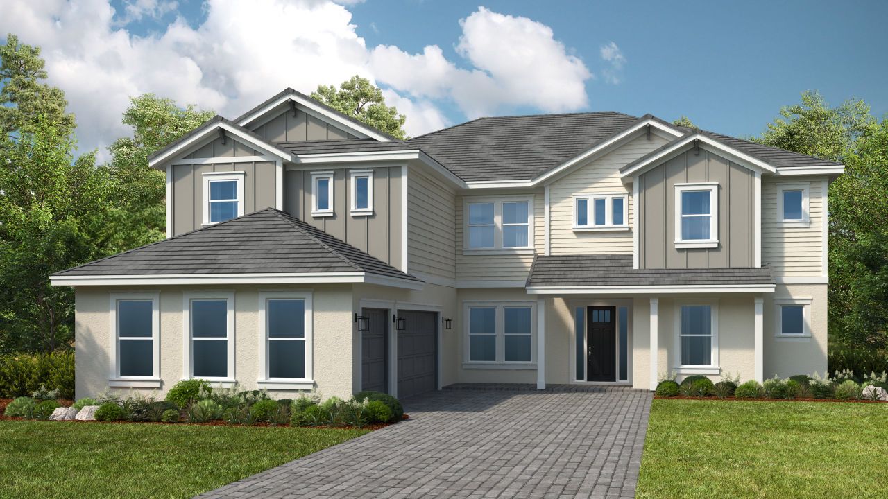 Representative exterior photo of a completed home built from the Forsyth by Taylor Morrison in Victoria Lakes, Odessa, FL (Image 2). Representative exterior photo of a completed home built from the Forsyth by Taylor Morrison in Victoria Lakes, Odessa, FL (Image 2).