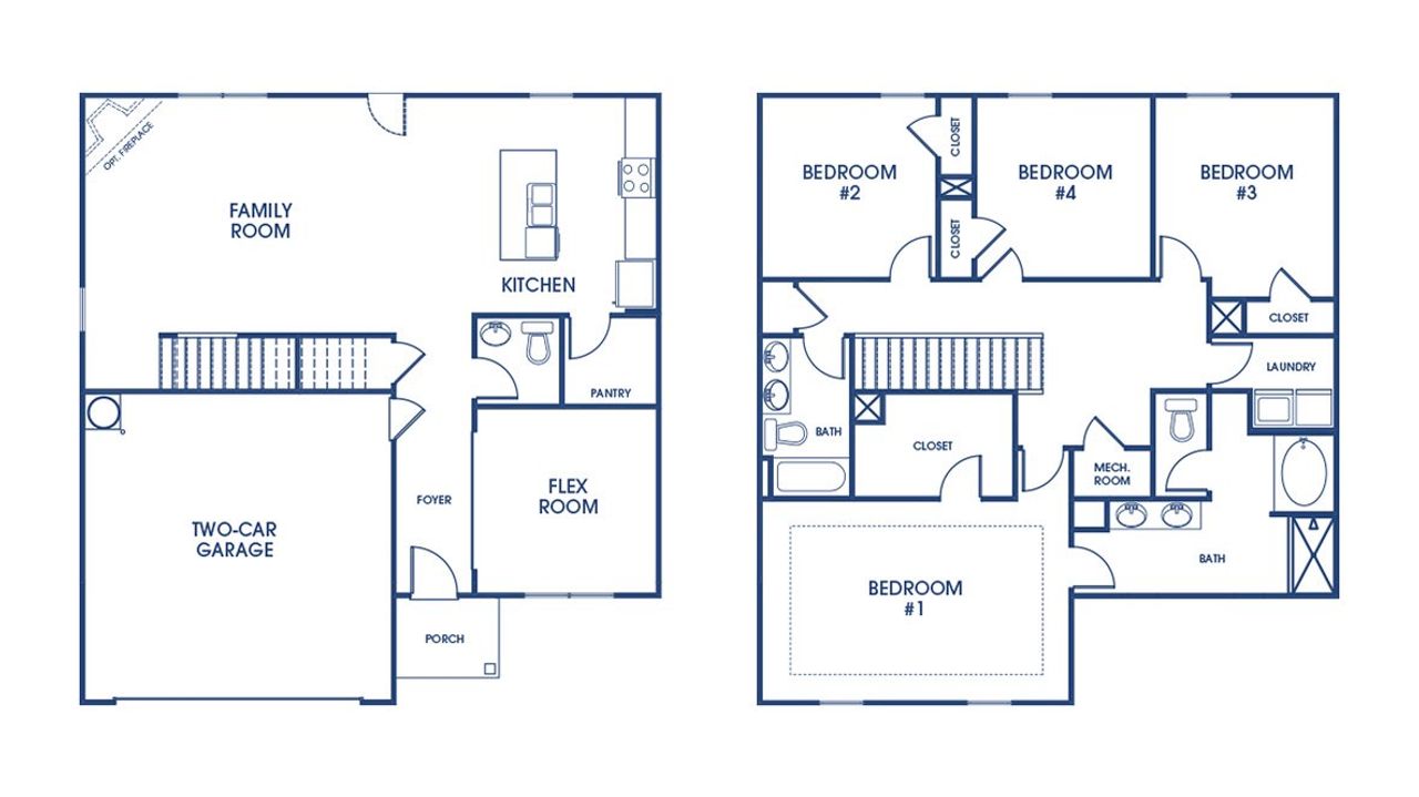 2D floor plan layout of this home in Champion's Run, Lithonia, GA (Image 2).
