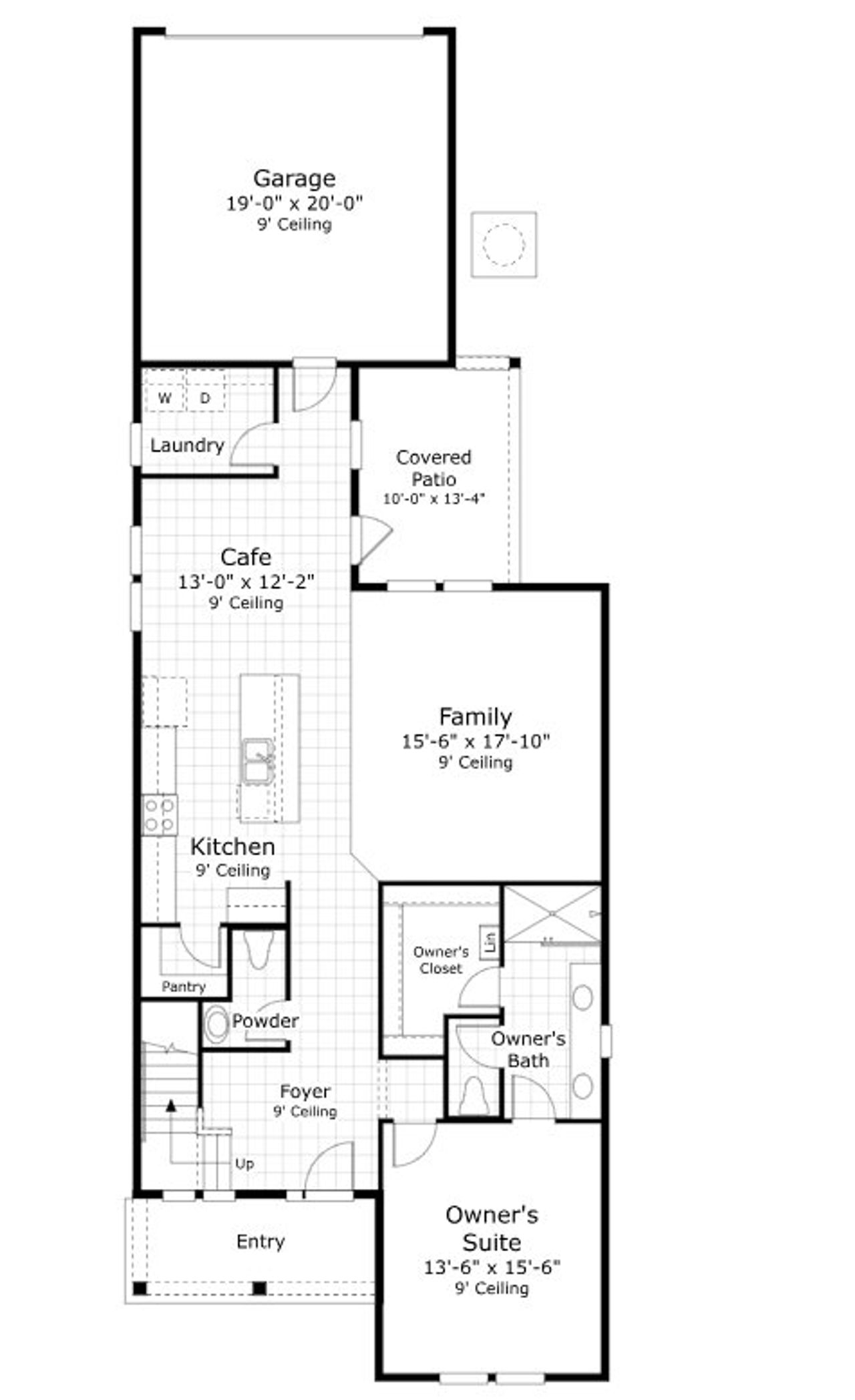 2D floor plan layout for the The Clermont at Seabrook Village by Providence Homes (Florida) in Seabrook Village at Seabrook, Nocatee, FL (Image 2).