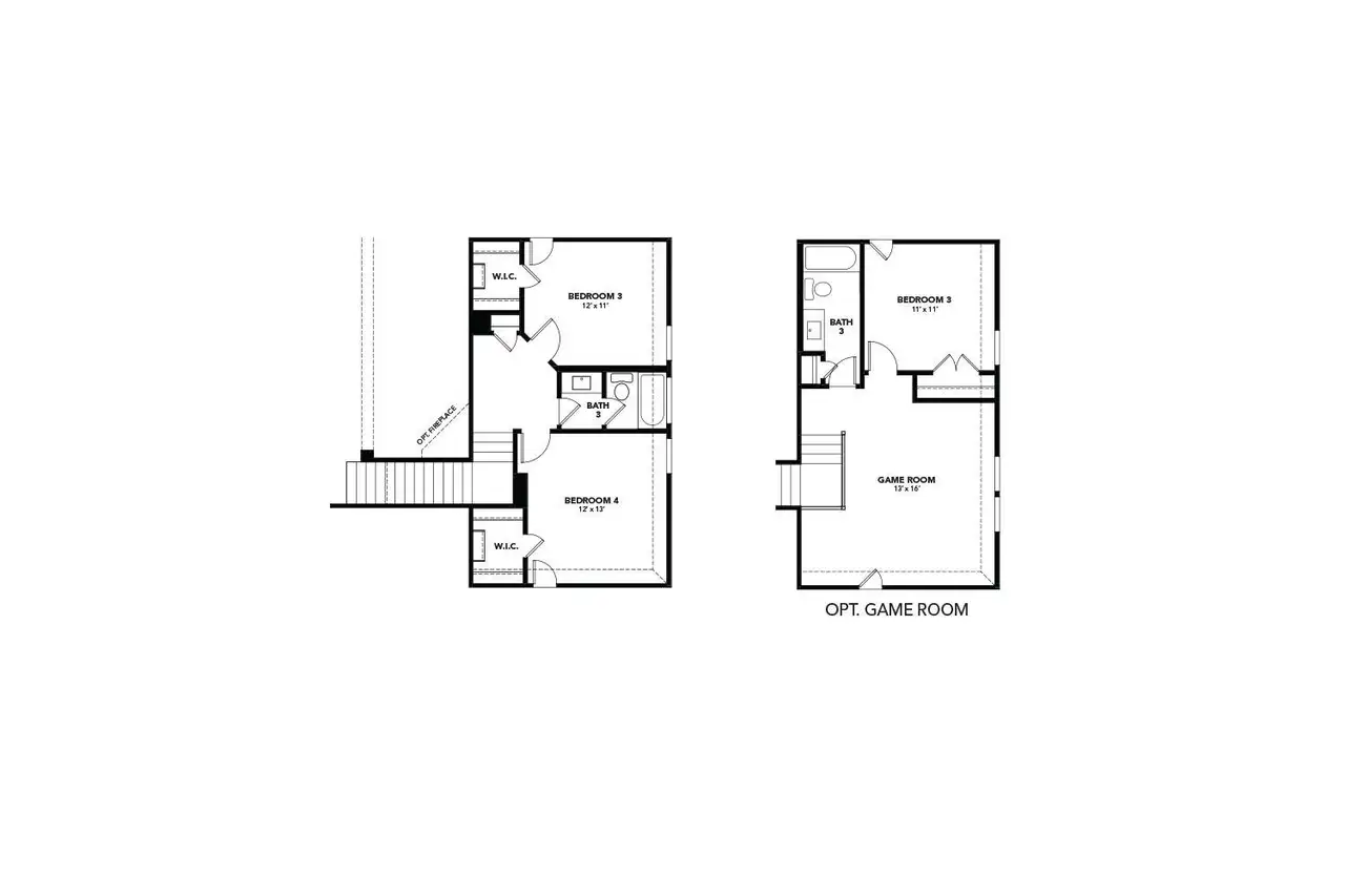 2D floor plan layout of this home in Retreat at San Gabriel, Georgetown, TX (Image 2).