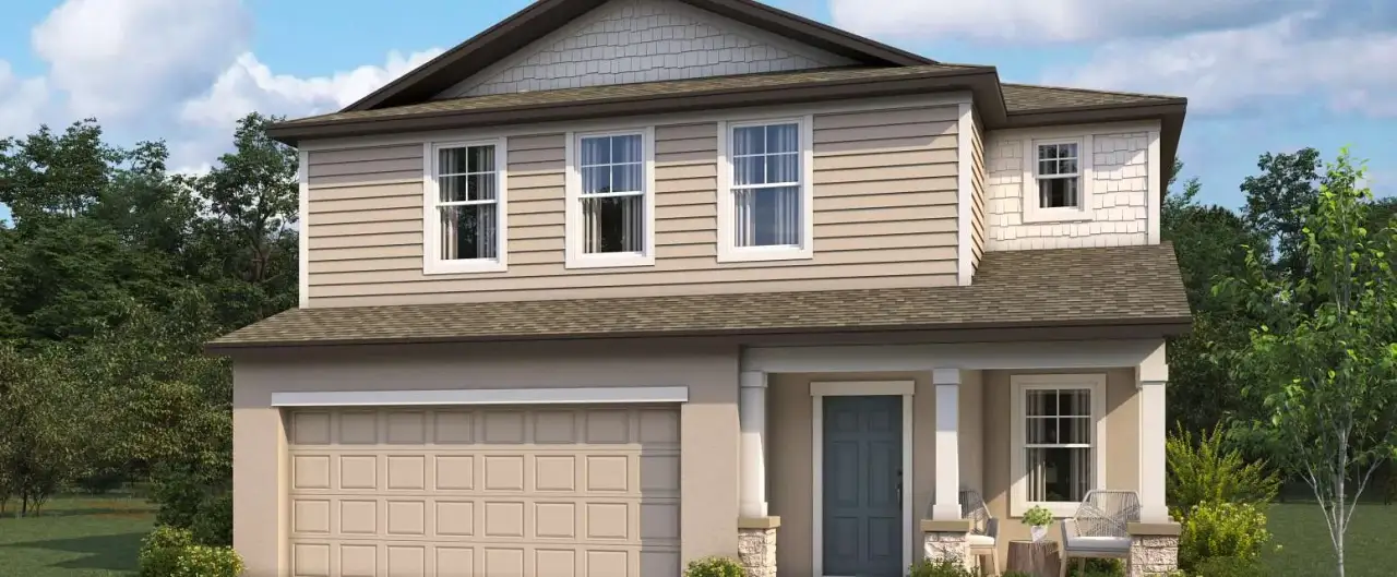 Representative exterior photo of a completed home built from the Jenness by Ashton Woods in Berry Bay, Wimauma, FL (Image 2).