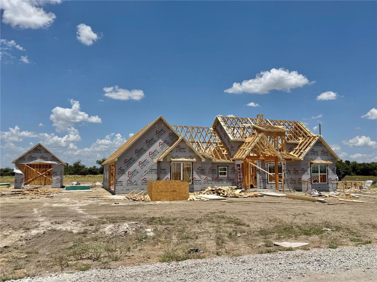 In-progress construction of a new home in , Weatherford, TX (Image 2).