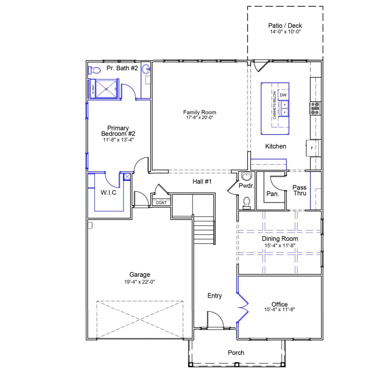 2D floor plan layout of this home in Pebble Branch, Chapin, SC (Image 2).