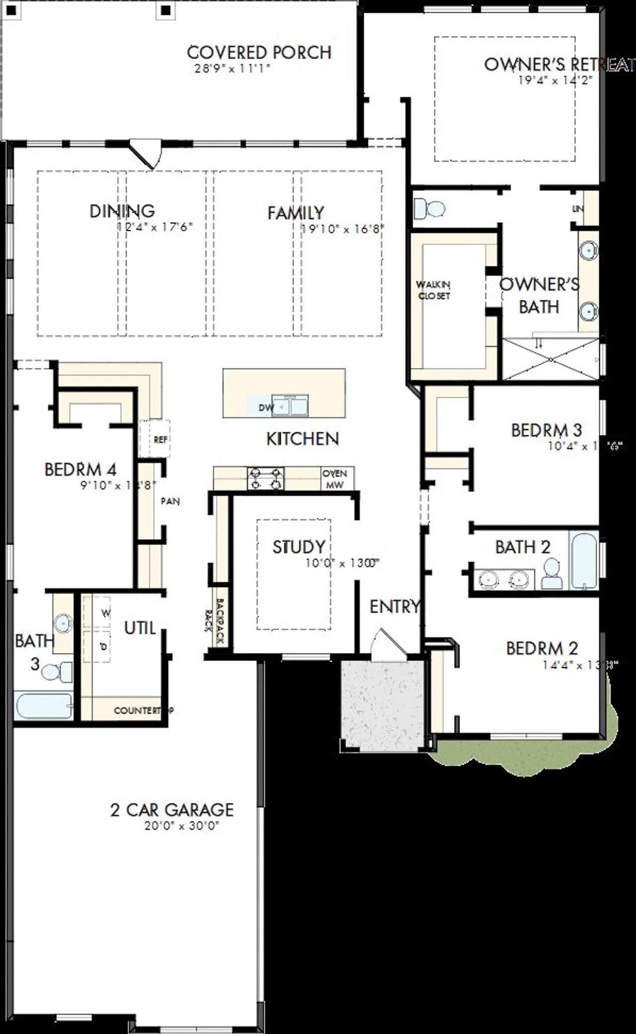 2D floor plan layout of this home in Terraces – Classics, Rockwall, TX (Image 2).